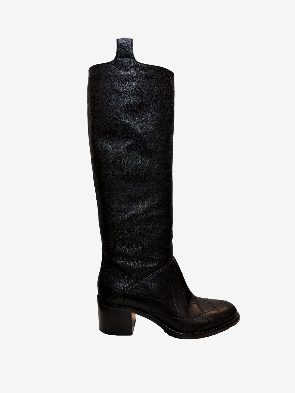 Chanel Chanel Calfskin Quilted Riding Boots Black Size US 8 / IT 38 - 1 Thumbnail