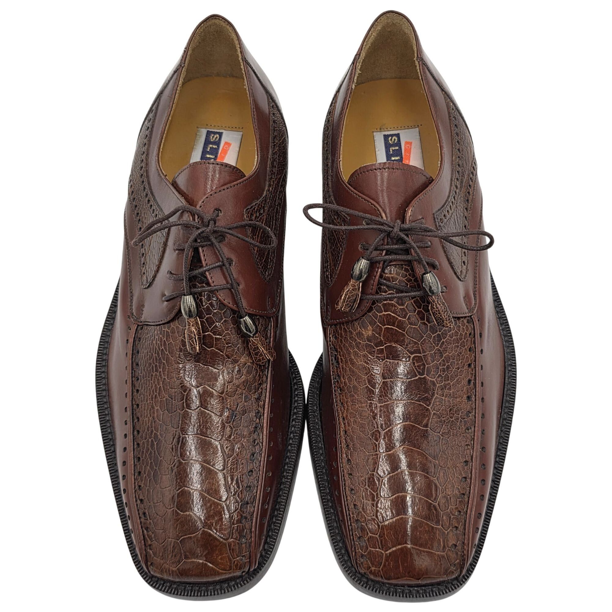 Other NEW Vintage Exotic Ostrich Leg Dress Shoe City Slicker Brown Size US 8 / EU 41 - 6 Thumbnail