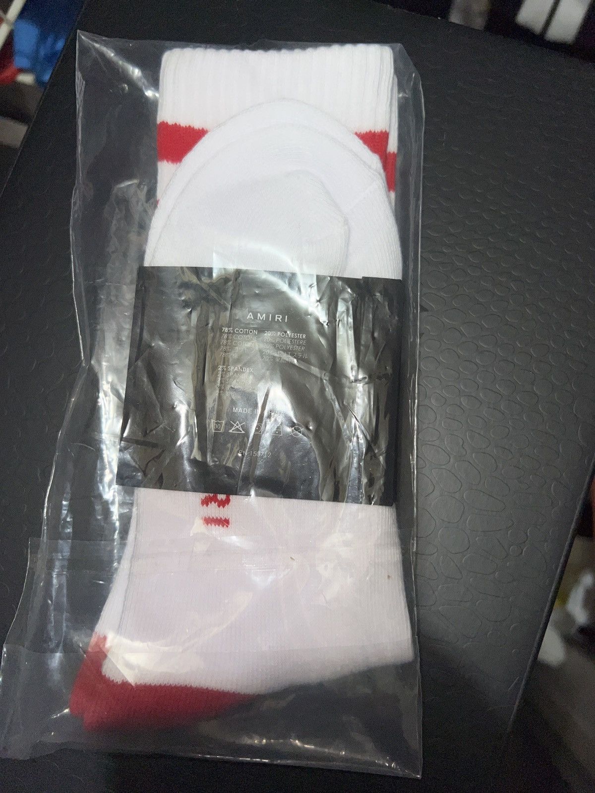 Amiri Amiri socks 120$ retail athletic MA white red men’s 41/42 Size 42 - 4 Thumbnail