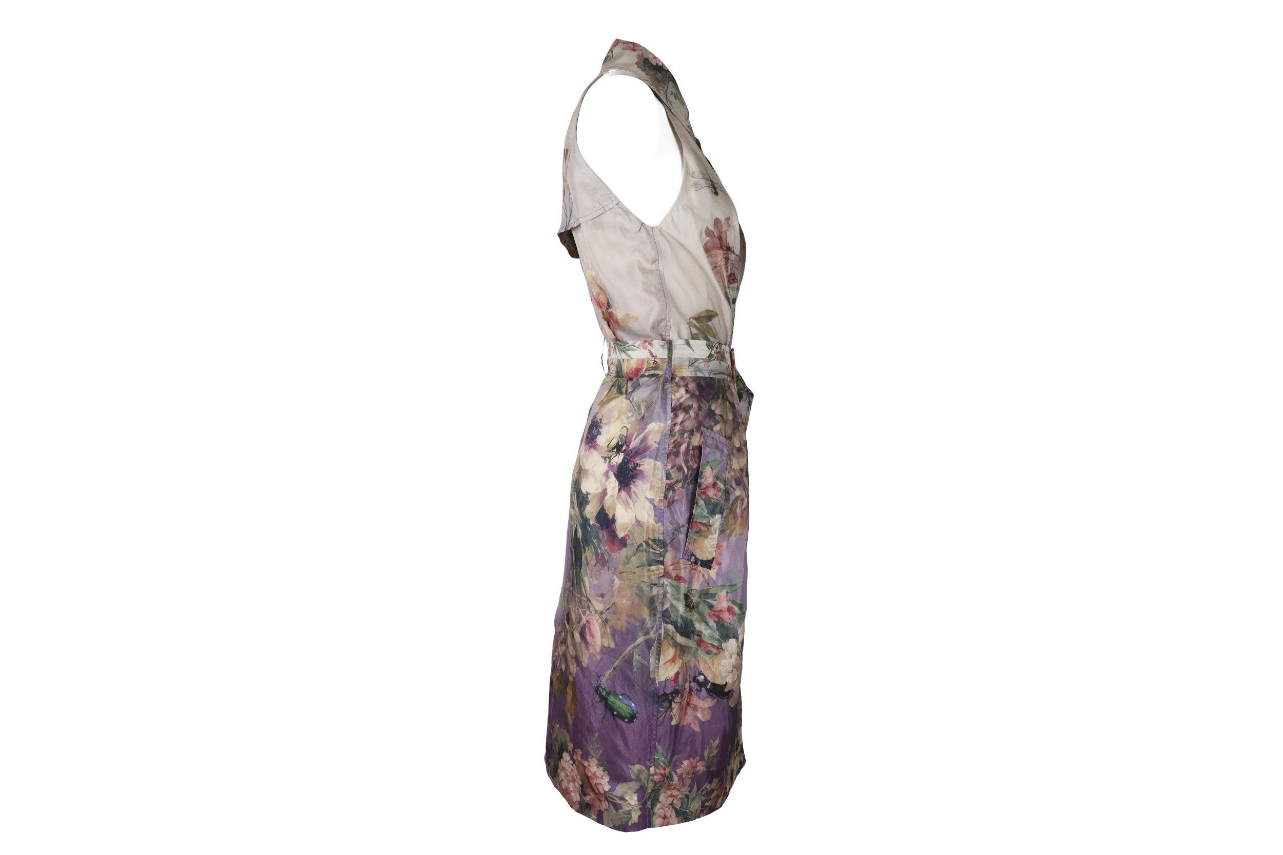 Jean Paul Gaultier Jean Paul Gaultier Floral Print Silk Belted Dress Vintage Size M / US 6-8 / IT 42-44 - 4 Thumbnail