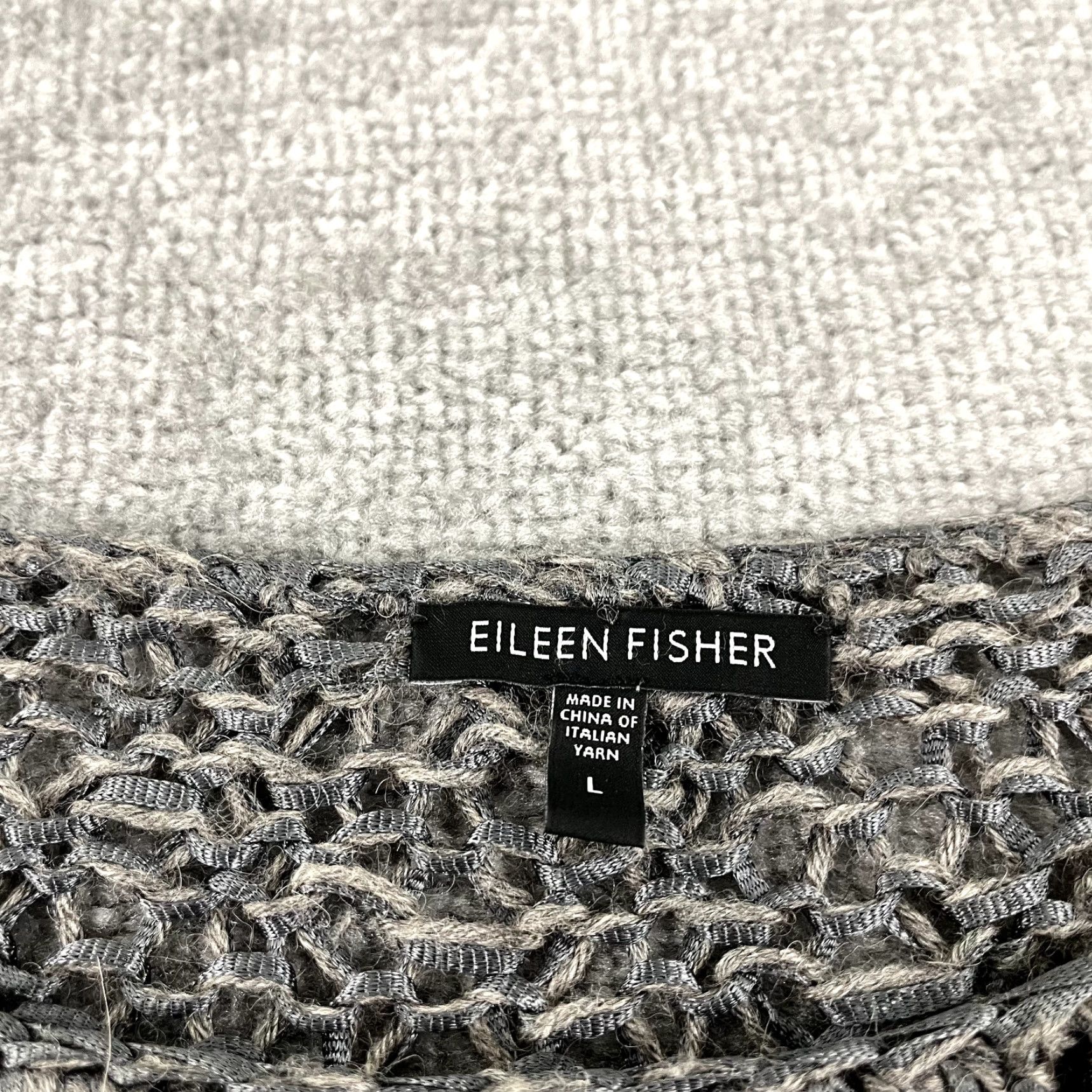 Eileen Fisher EILEEN FISHER Sweater Womens Large 2X Brown Gray Alpaca Silk Stretchy Open Knit Top Size XXL / US 16-18 / IT 52-54 - 2 Thumbnail