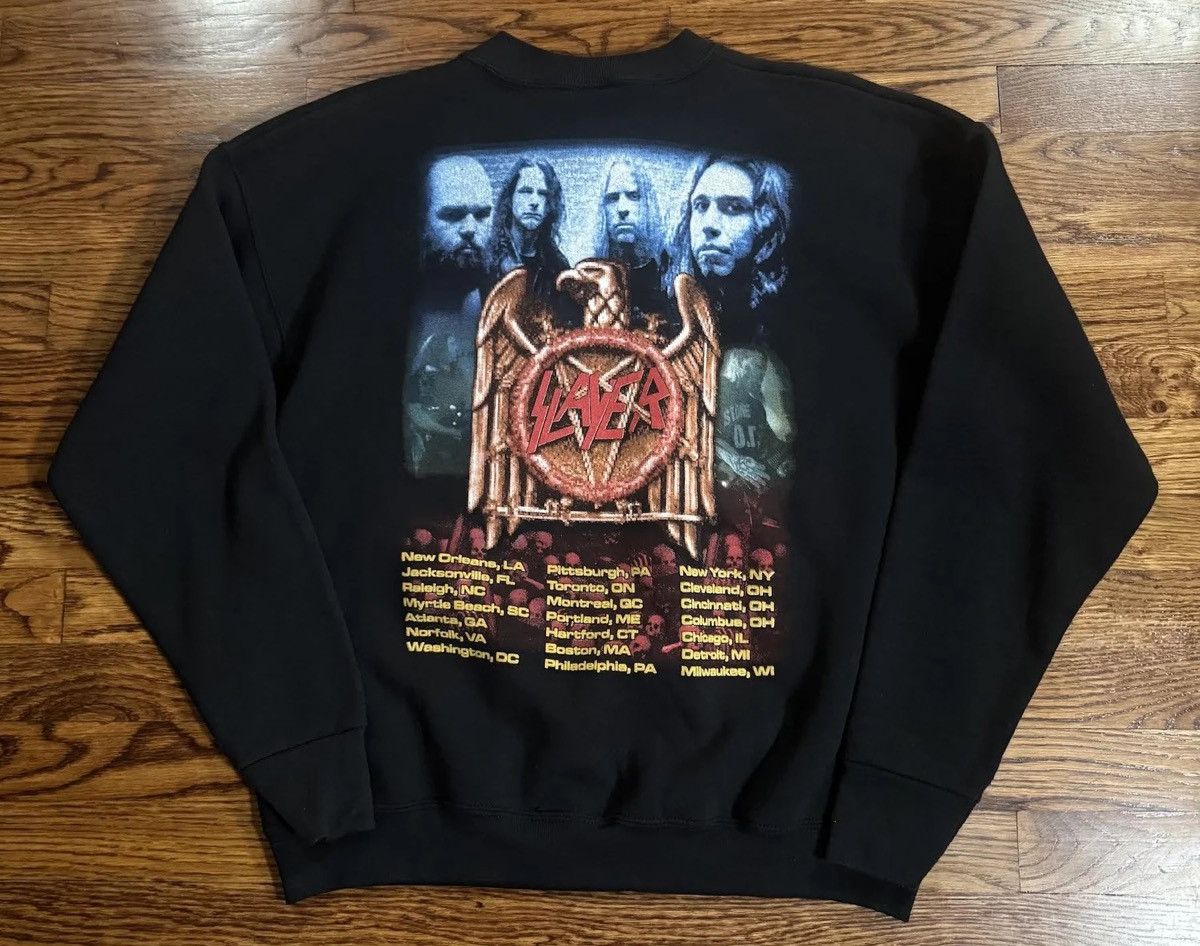 Fruit Of The Loom Vintage Slayer Tour Sweatshirt (Size L) Size US L / EU 52-54 / 3 - 3 Thumbnail