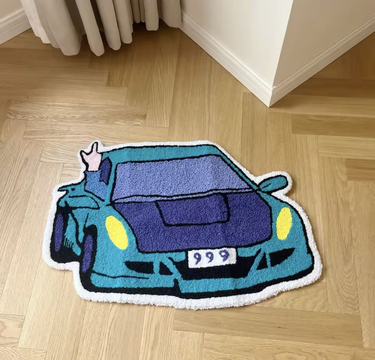 Japanese Brand Racing Car Shaped Tufting Rug Size ONE SIZE - 1 Thumbnail