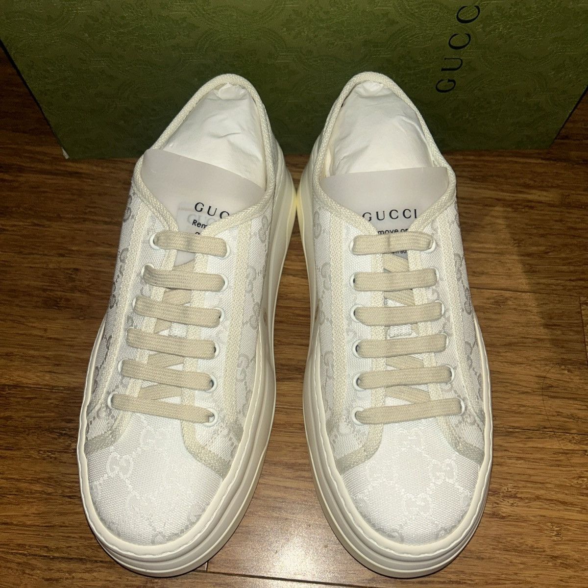 Gucci Gucci Tennis 1977 GG Logo Embroidery Sneaker Great White Size US 10.5 / IT 40.5 - 4 Thumbnail
