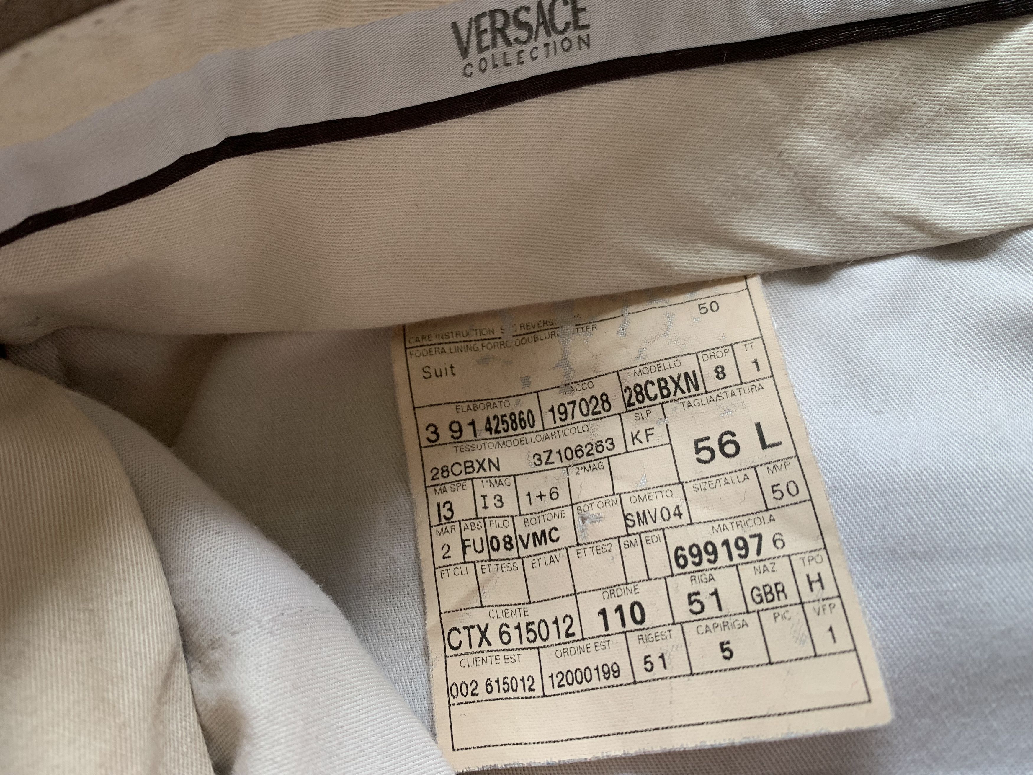 Versace Vintage Versace Collection Stripe Men's Double Suit Size 50L - 15 Thumbnail