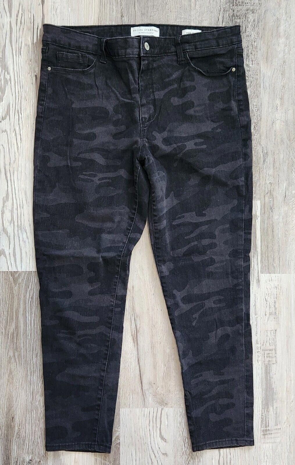 Sanctuary Social standard sanctuary jeans 14 Ankle Skinny Black Camo Size 36" / US 14 / IT 50 - 1 Thumbnail
