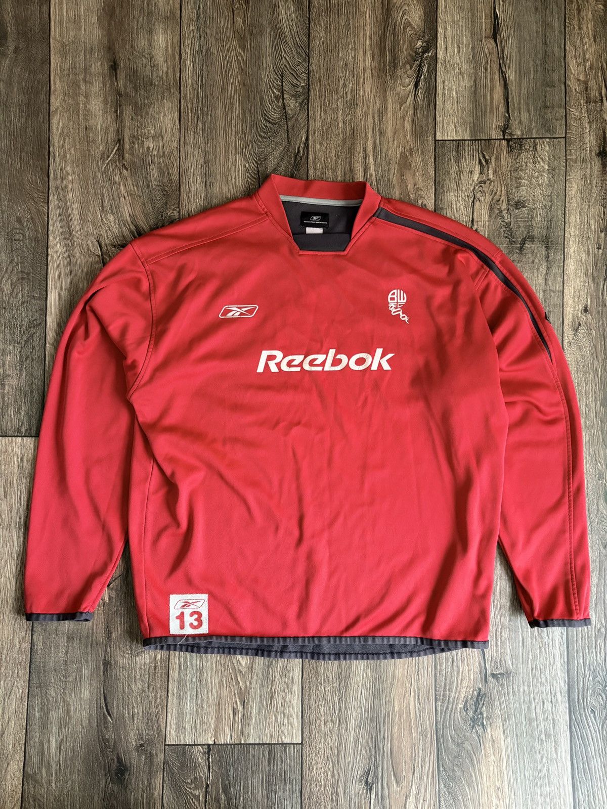 Reebok Bolton Wanderers Reebok Vintage Sweatshirt Player Issue 2004 Size US L / EU 52-54 / 3 - 1 Thumbnail