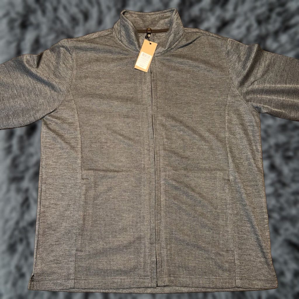 Johnston & Murphy Johnston & Murphy Mens Gray Full Zip Mock Neck Jacket L Houndstooth New Size US L / EU 52-54 / 3 - 1 Thumbnail