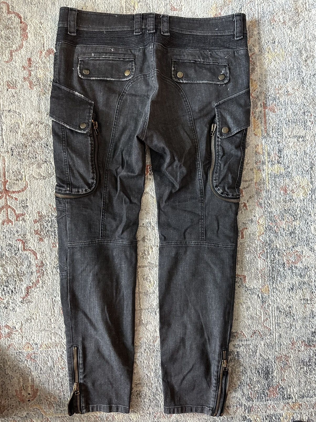 Faith Connexion BLACK OVERSIZED POCKET CARGO DENIM JEANS Size US 32 / EU 48 - 2 Thumbnail