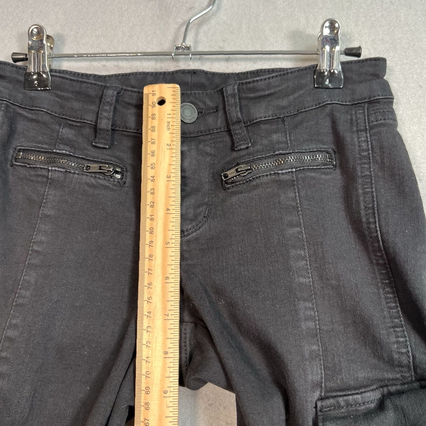 Club Monaco VINTAGE Club Monaco Cargo Skinny Pants Womens 00 Black Pockets Size 24" / US 00 / IT 34 - 6 Thumbnail