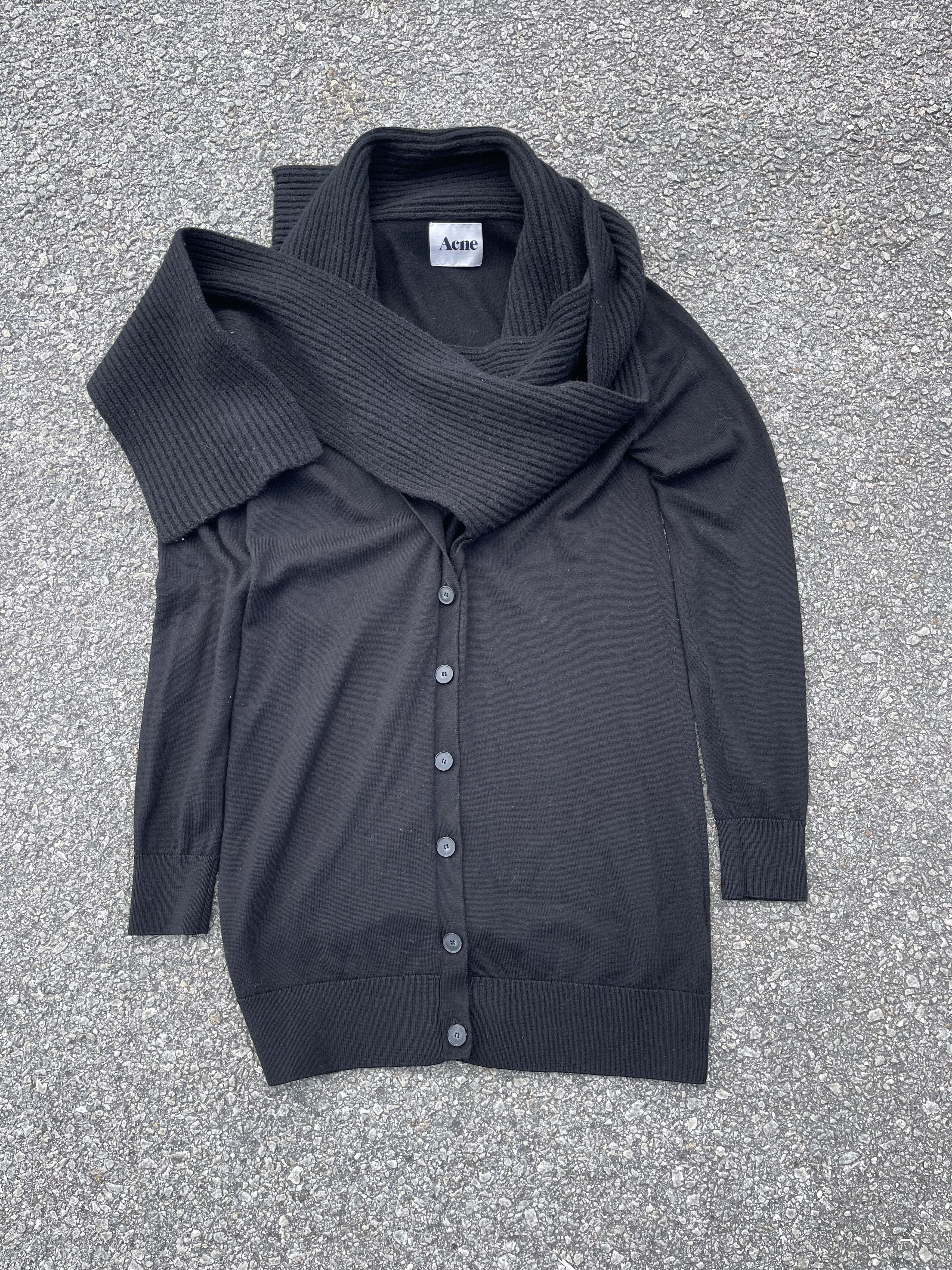 Acne Studios Acne Hedy AW12 Long Wool Cardigan With Scarf Muffler Size US XS / EU 42 / 0 - 5 Thumbnail