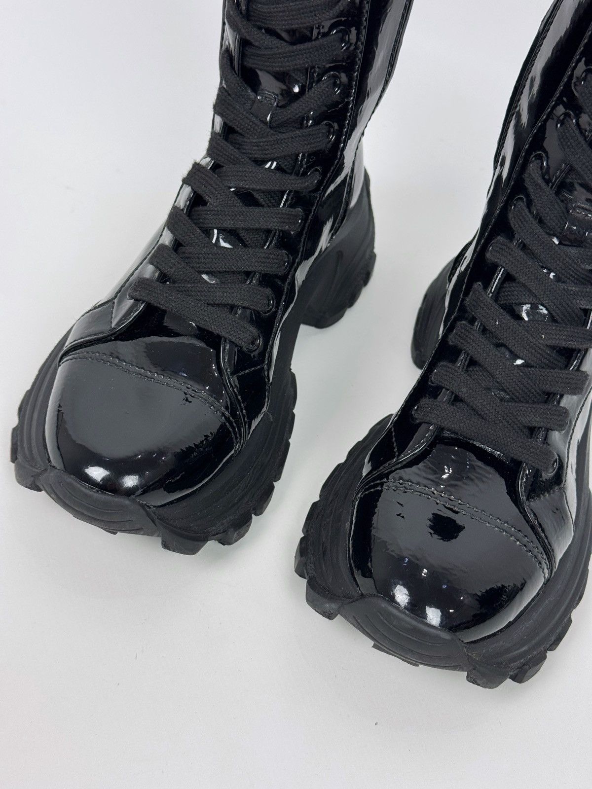 Miu Miu Miu Miu by Prada Paten-Finish Lace-Up Women’s Boots Size US 6 / IT 36 - 5 Thumbnail