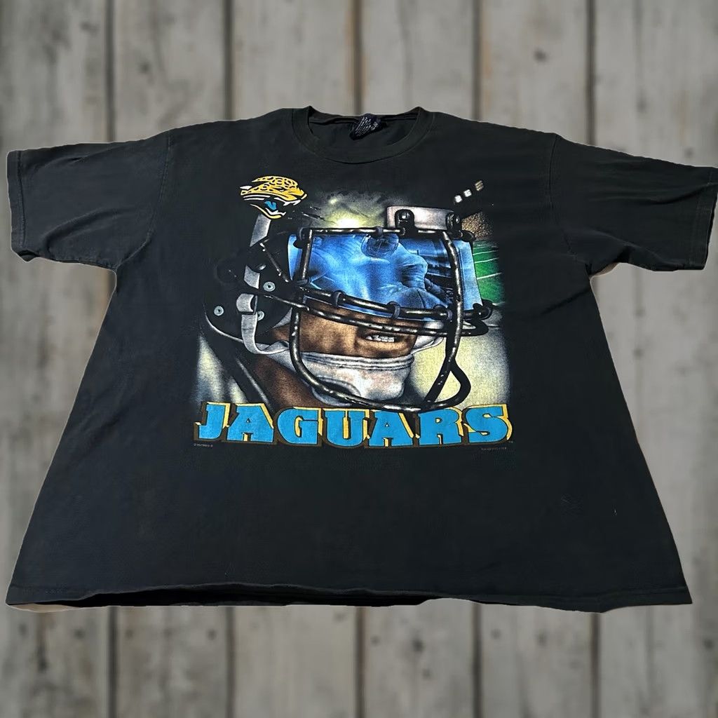 Lee VINTAGE Lee Sport Jacksonville Jaguars Face Mask Football Shirt XL Mens Black 90s Size US XL / EU 56 / 4 - 1 Thumbnail
