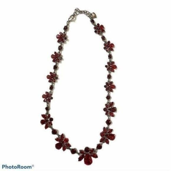 Other Vintage Carolee Floral Statement Necklace w/ Red Cluster Cry Size ONE SIZE - 2 Thumbnail