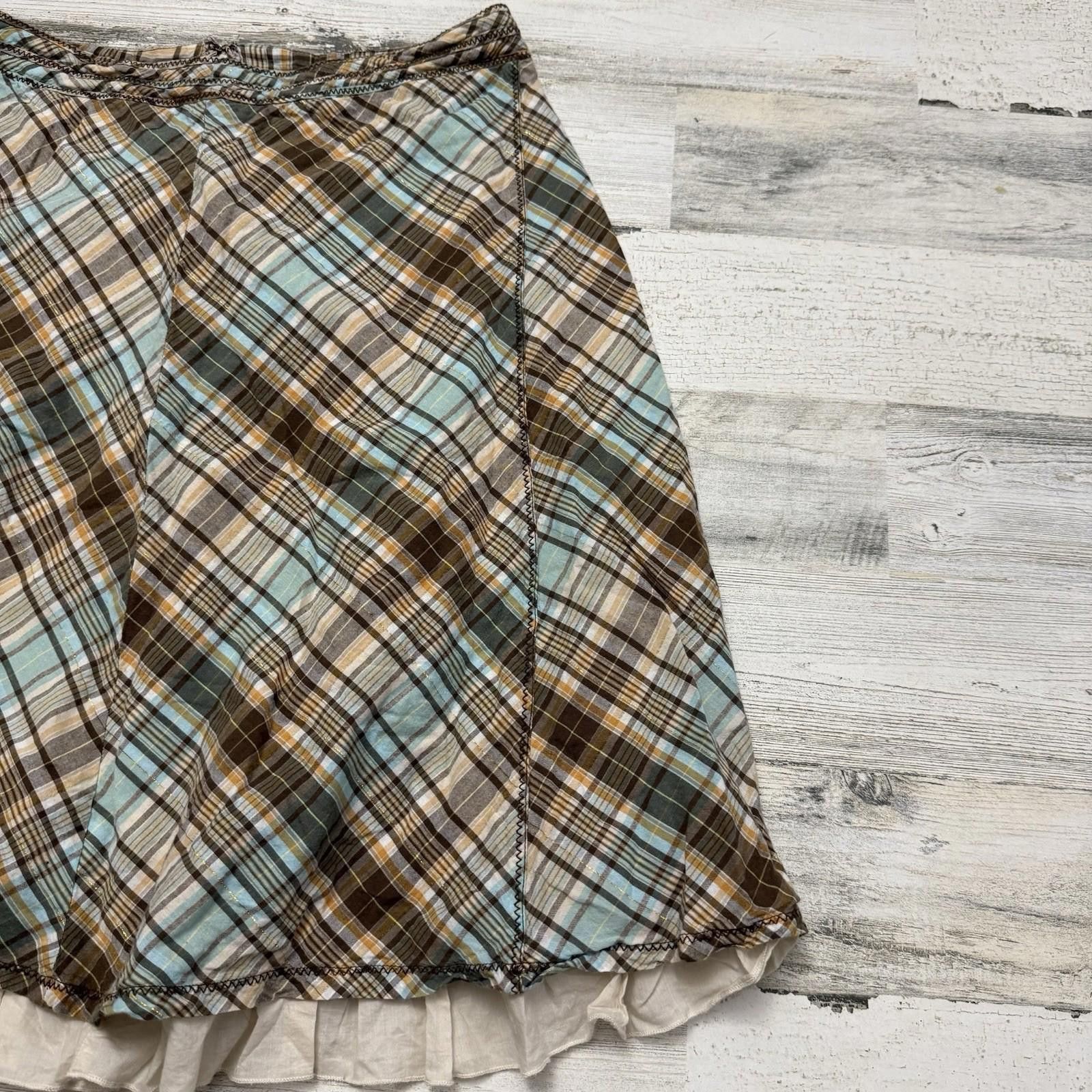 IENKI IENKI Y2k plaid flare mid cotton skirt Size 8 Size 30" / US 8 / IT 44 - 2 Thumbnail