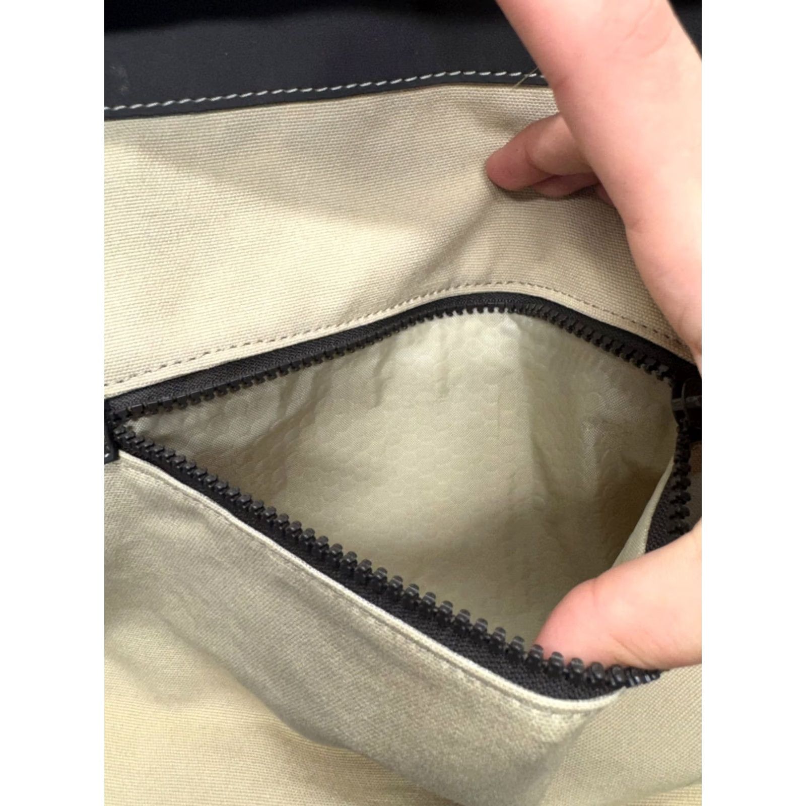 Vintage Sherpani Tote Bag Women's 14 Beige Canvas Leather Exterior Zip Closure Tree Bird Design Adjustable Strap Size ONE SIZE - 5 Thumbnail