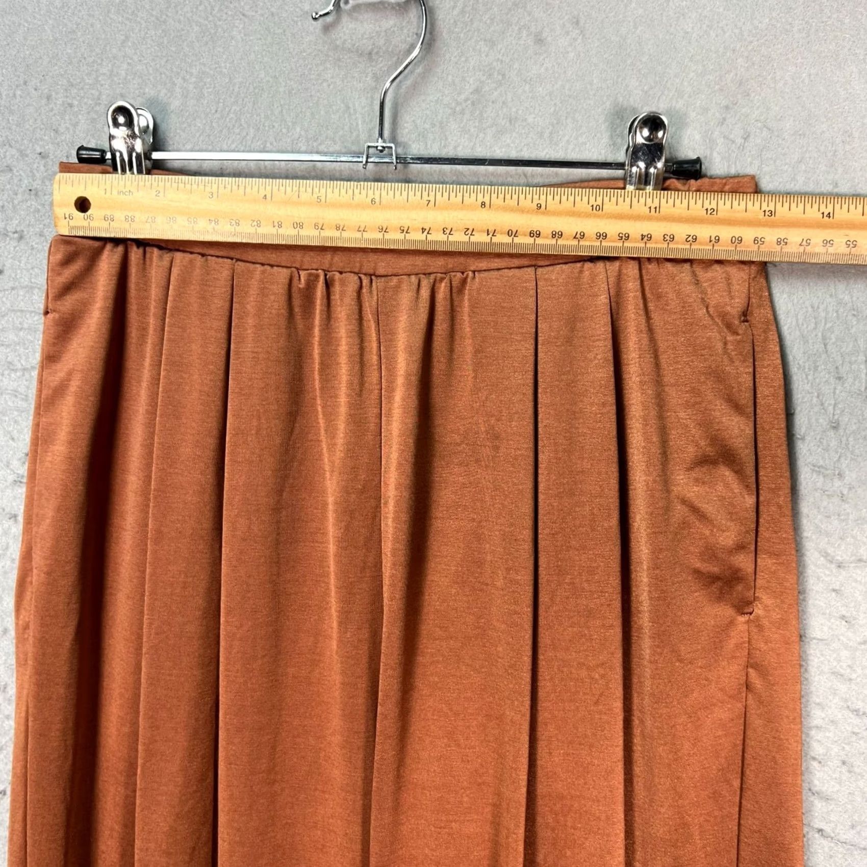 Uniqlo Uniqlo Womens Large Wide-Leg Pleated Pants Brown Polyester Blend - Casual All Season Womens Pants Size 36" / US 14 / IT 50 - 5 Thumbnail