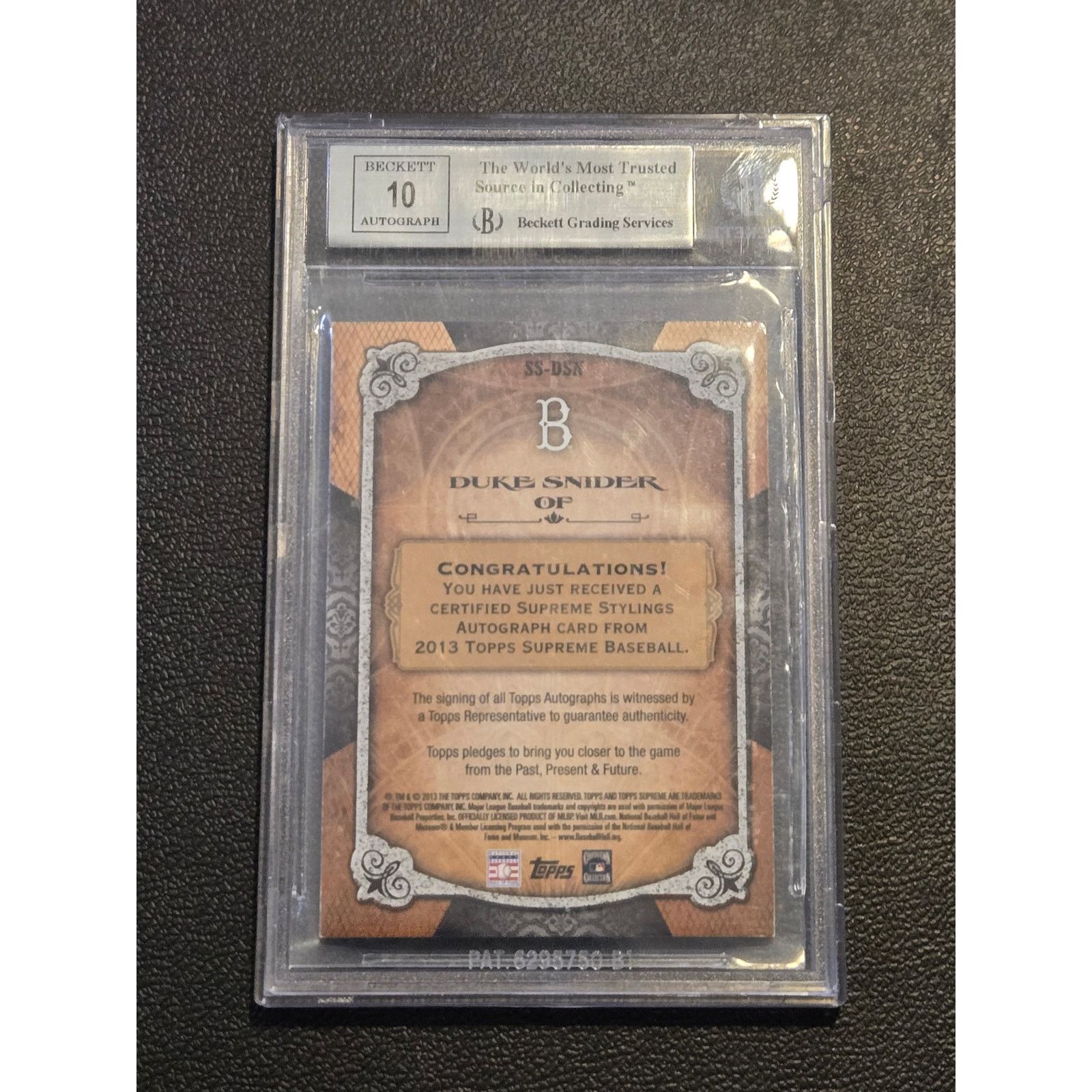 Other 2013 Topps Supreme Duke Snider Autographs Blue BGS 8.5 #/20 Size ONE SIZE - 2 Thumbnail