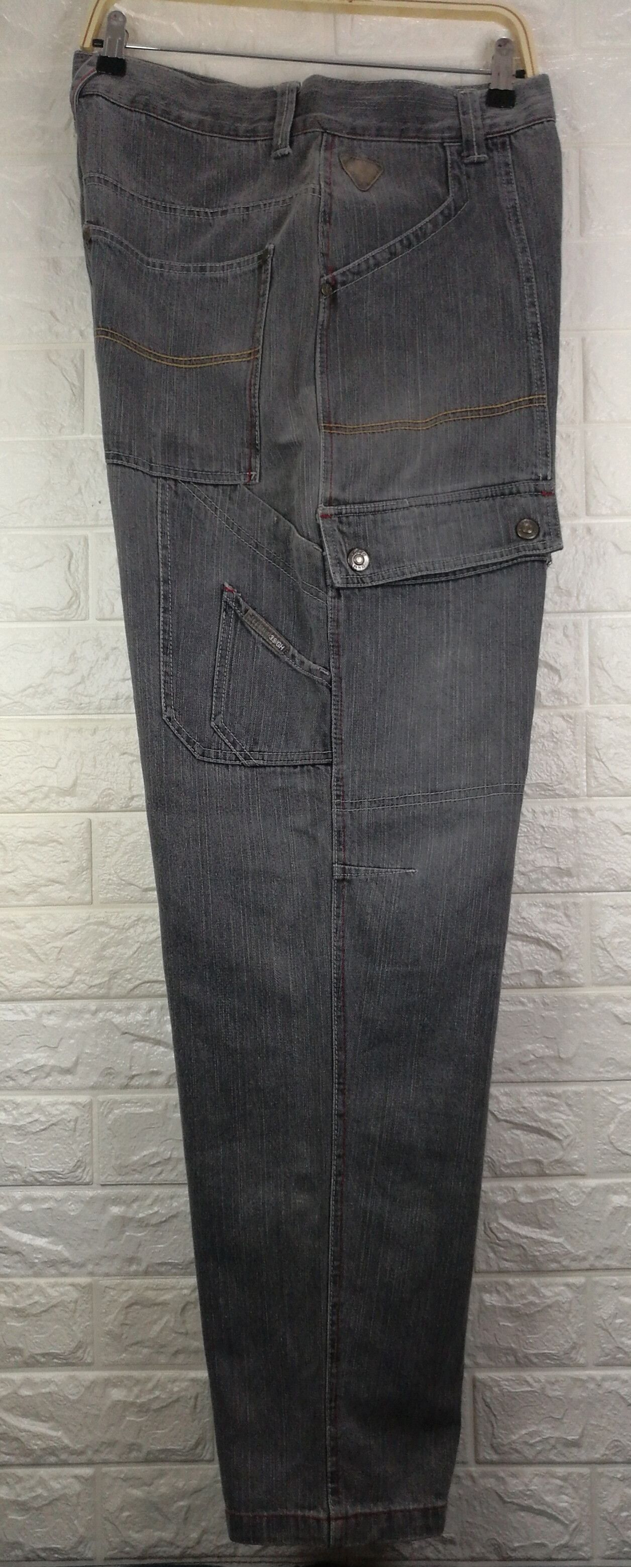 Hobo Vintage Hobo Faded Black Multi Pocket Cargo Wide Baggy Jeans Size US 32 / EU 48 - 9 Thumbnail