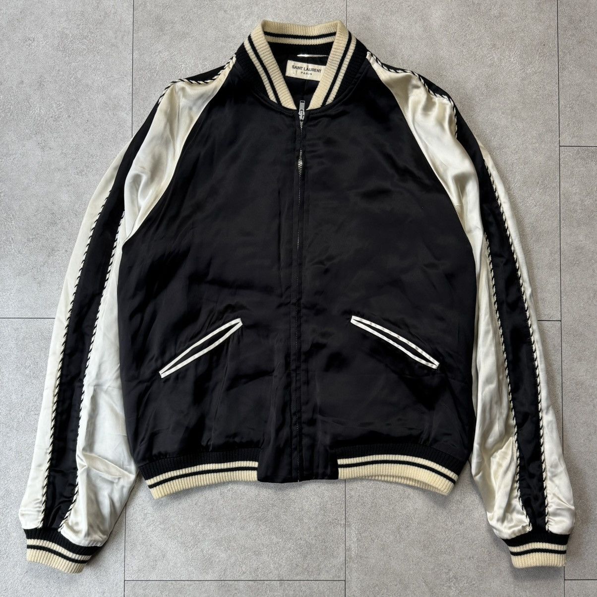 Hedi Slimane × Saint Laurent Paris Rare Size 52 Saint Laurent Bloodluster satin bomber jacket Size US L / EU 52-54 / 3 - 2 Thumbnail