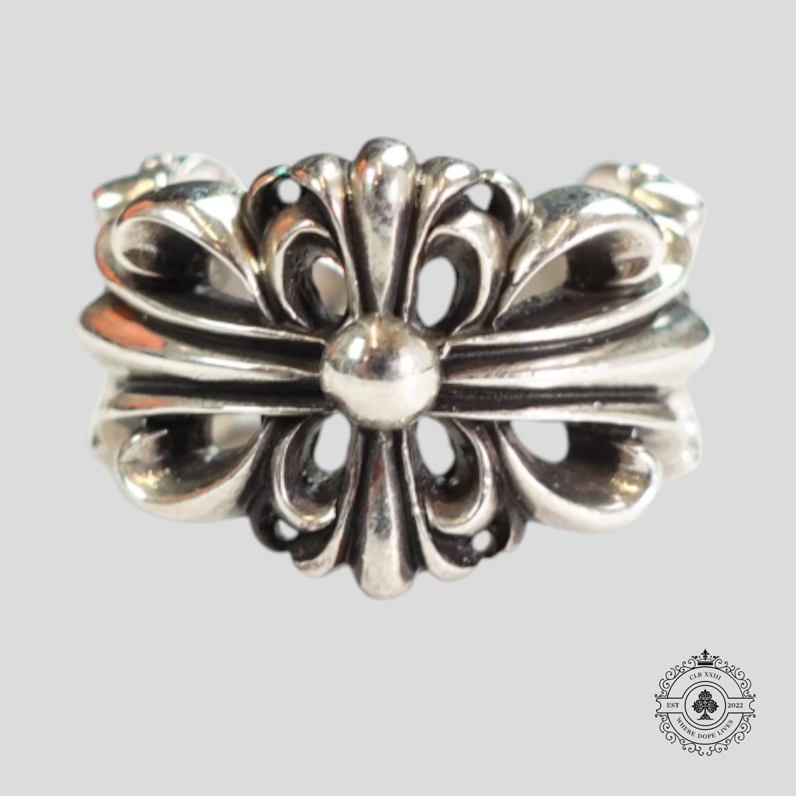 Chrome Hearts Chrome Hearts Double Floral Ring in Silver Size ONE SIZE - 2 Thumbnail