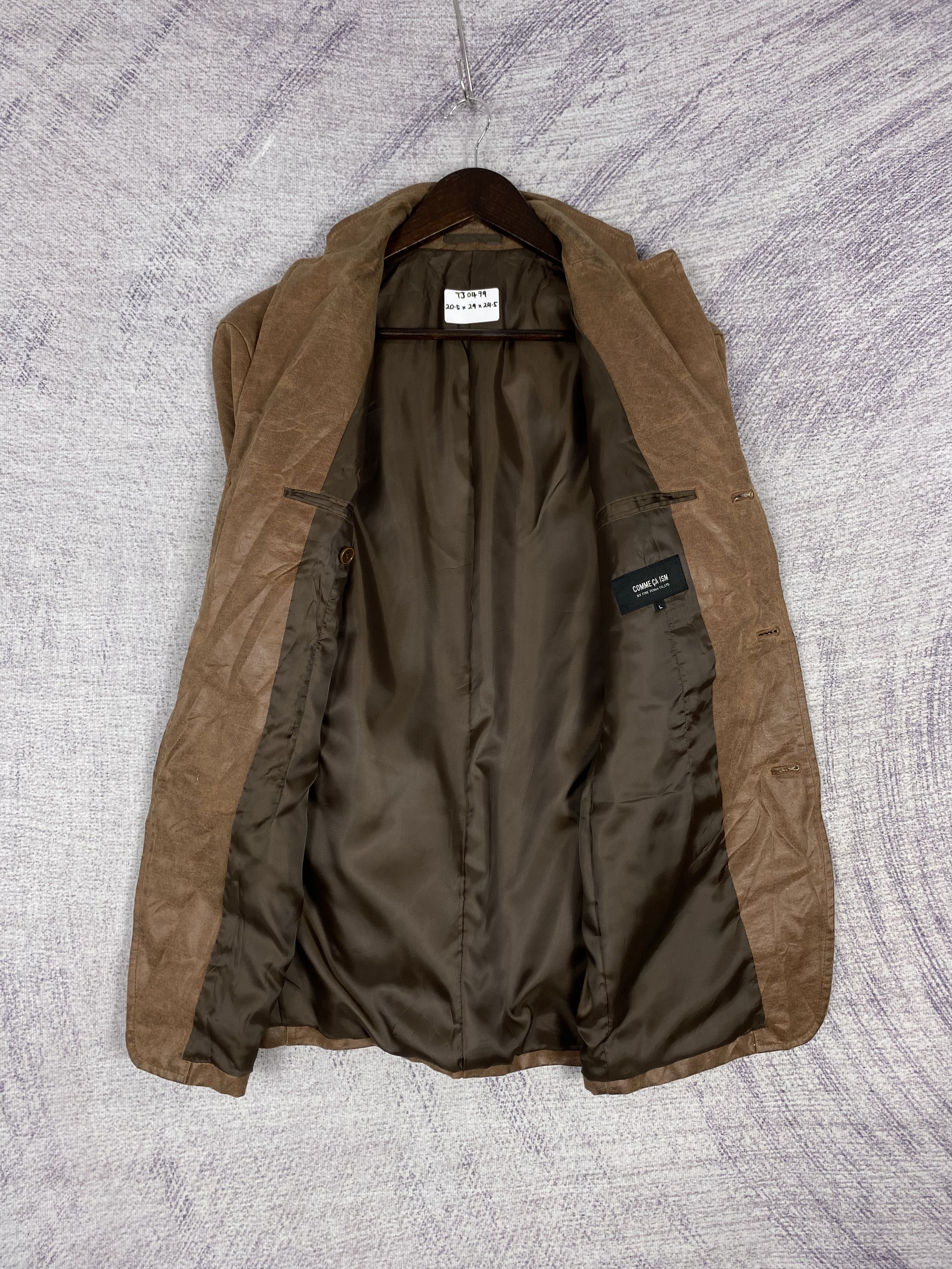 Comme Ca Ism Vintage Brown Waxed Cotton Workwear Blazer Jacket Size US L / EU 52-54 / 3 - 5 Thumbnail
