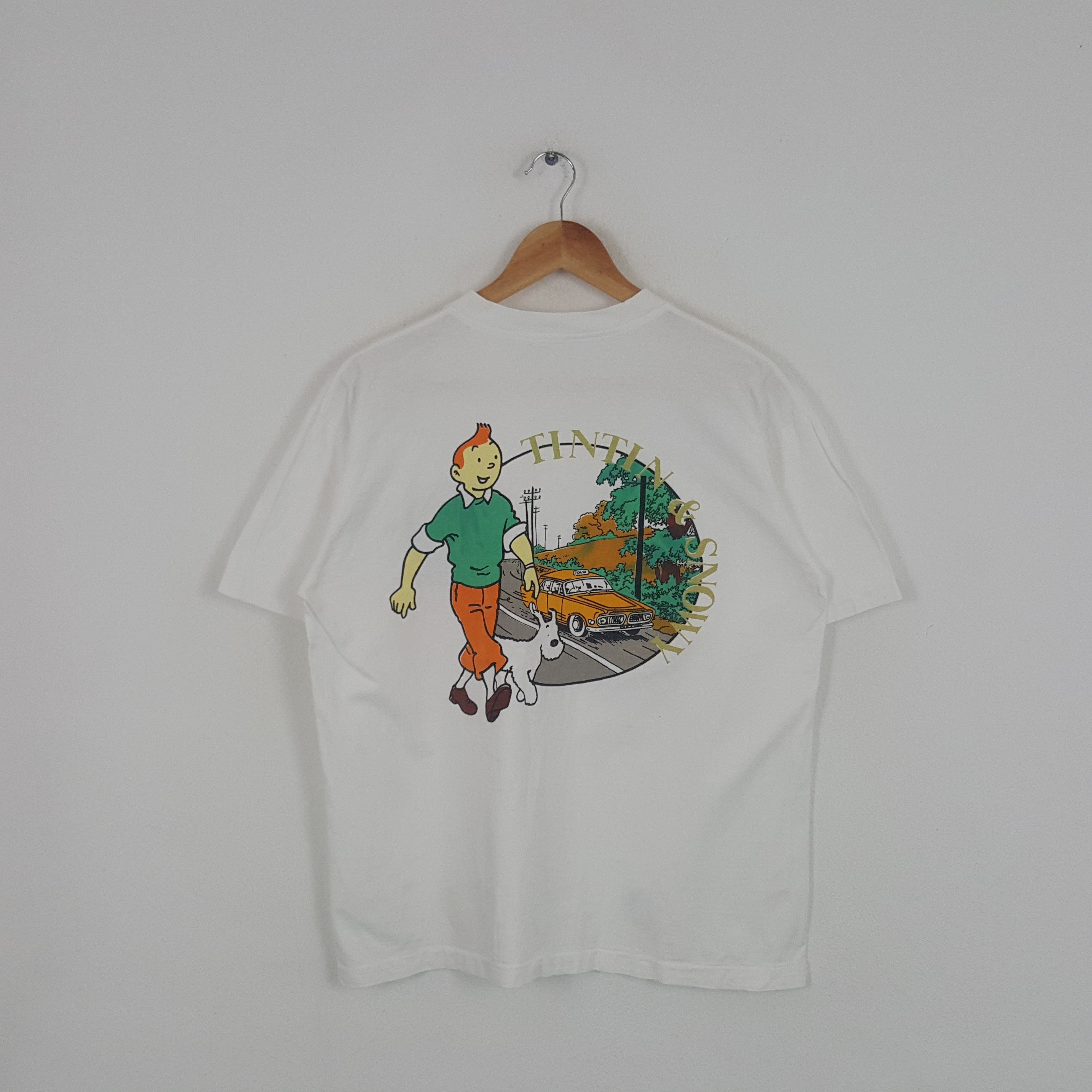 Vintage Vintage Tintin & Snowy The Adventure of Tintin Tshirt Size US L / EU 52-54 / 3 - 1 Thumbnail