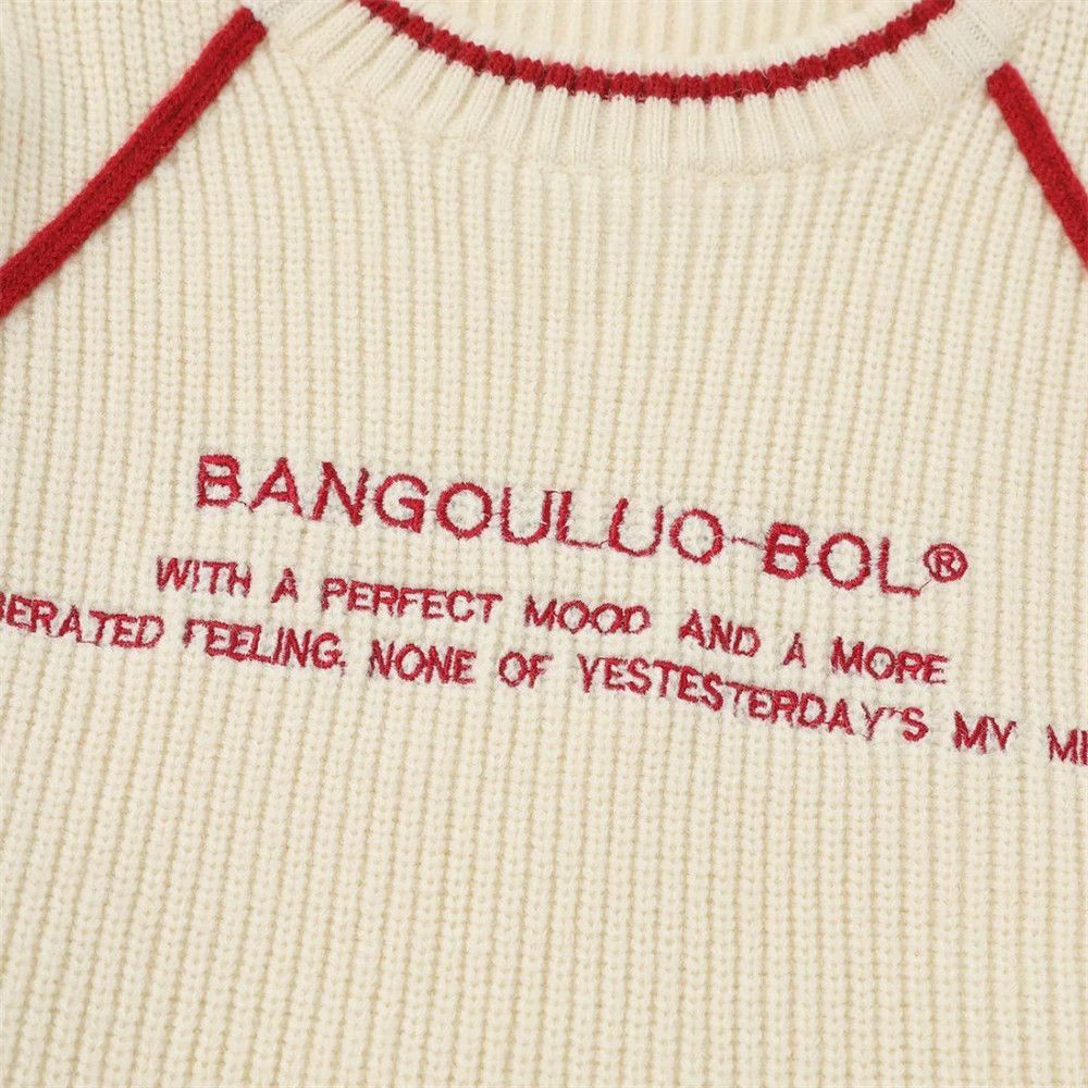 Vintage Men's loose embroidered letter line casual sweater Size US M / EU 48-50 / 2 - 4 Thumbnail