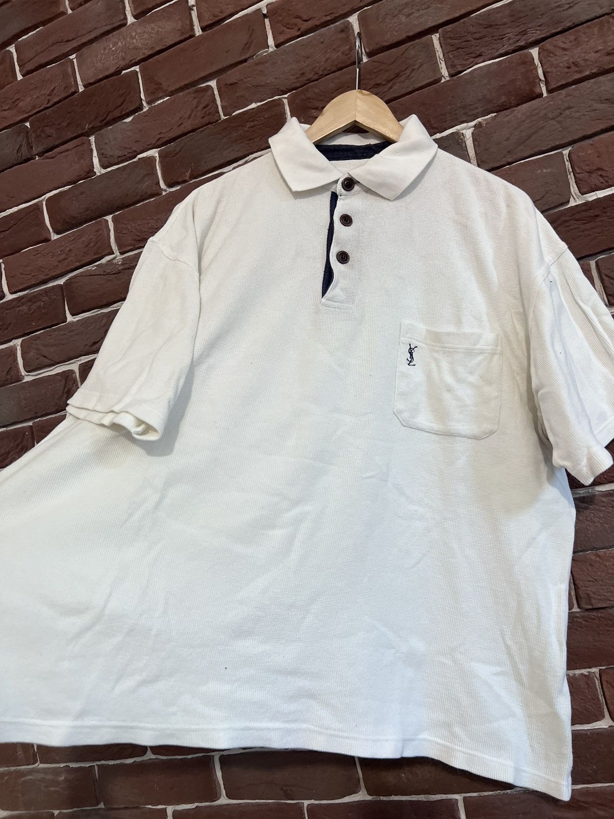Vintage Rare Yves Saint Laurent YSL vintage polo shirt logo cropped Size US L / EU 52-54 / 3 - 3 Thumbnail