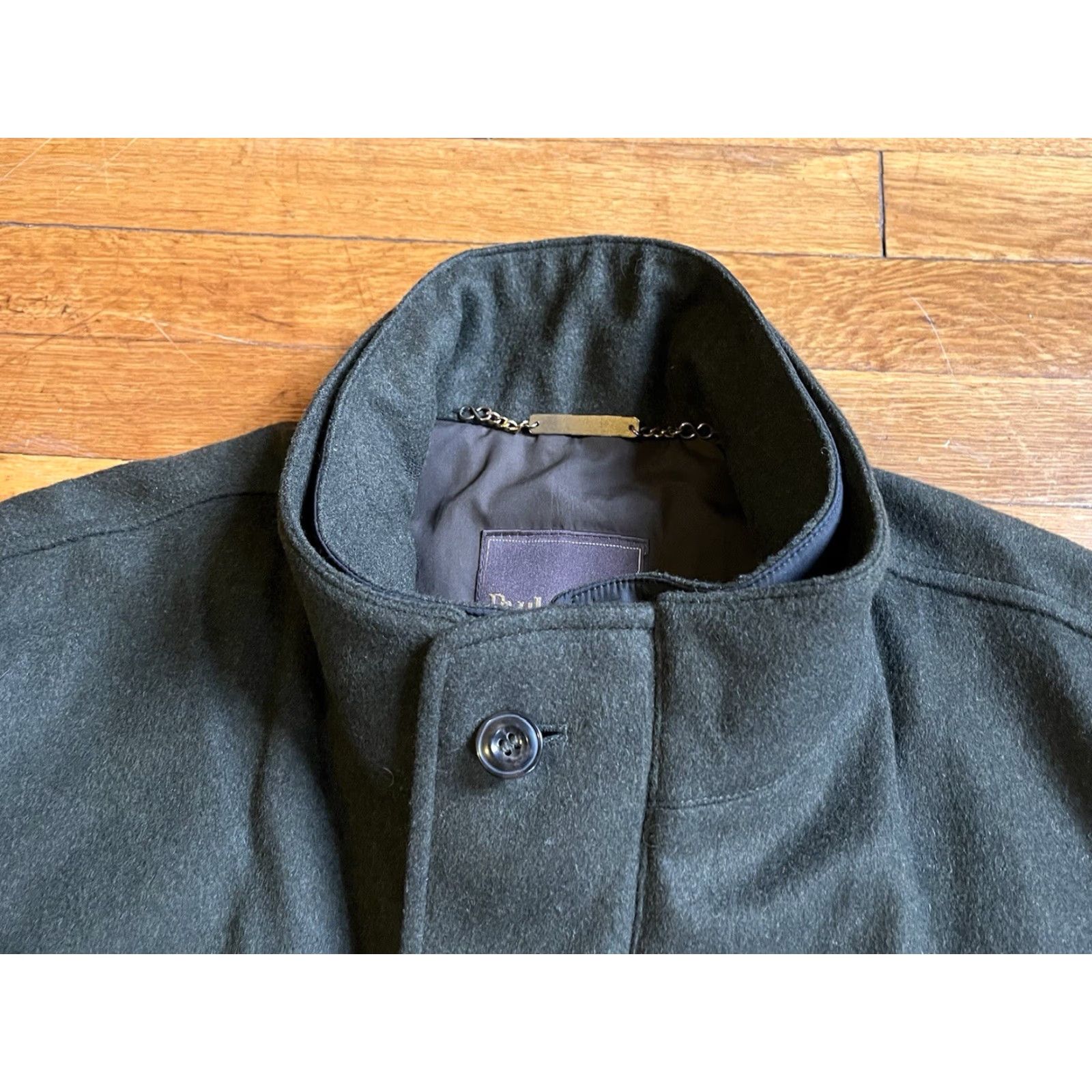 Paul Stuart VINTAGE Paul Stuart Arthur Outlast Car Coat Men’s Large Green Wool Cashmere Size US L / EU 52-54 / 3 - 6 Thumbnail
