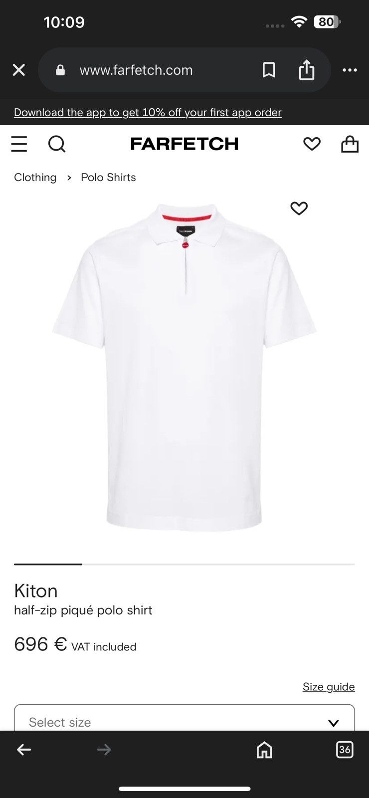 Designer × Kiton Kiton Half-Zip Piqué Polo Shirt Size US S / EU 44-46 / 1 - 2 Thumbnail