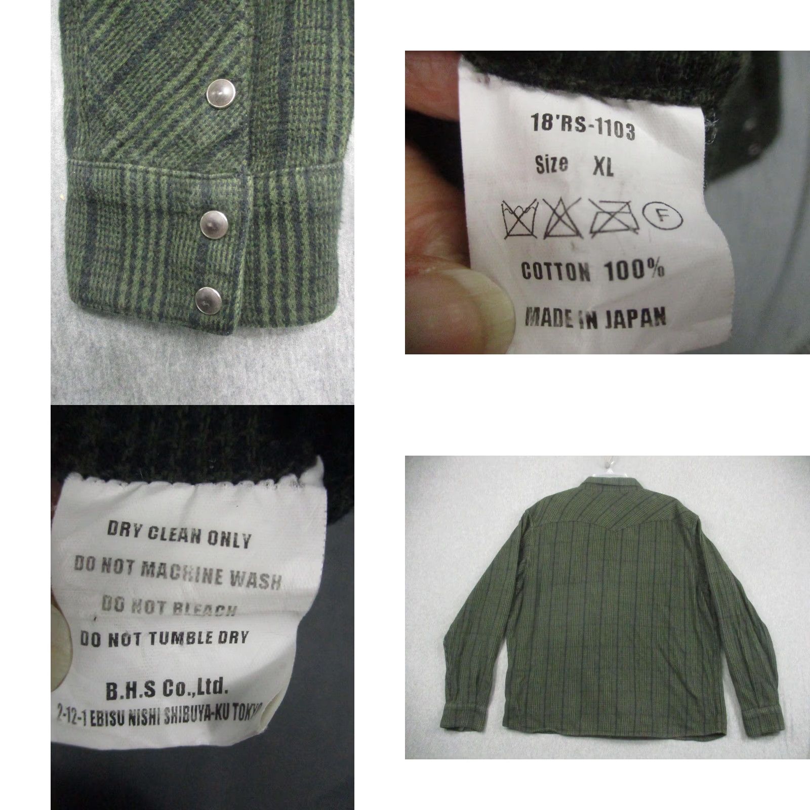 Vintage RATS Shirt Mens XL Green Flannel Snap Front Western Stripe Made Japan Casual Size US XL / EU 56 / 4 - 8 Thumbnail