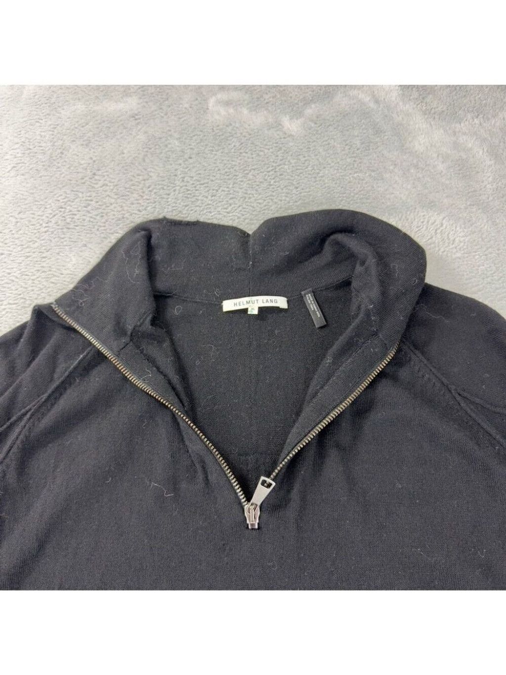 Helmut Lang Helmut Lang Men's Size XL 100% Wool 1/4 Black Zip Up Jacket Size US XL / EU 56 / 4 - 4 Thumbnail