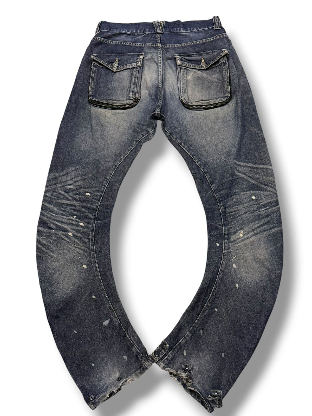 PPFM Vintage PPFM Multi-Zip Distressed Japan Denim Jeans | W30 Size US 30 / EU 46 - 3 Thumbnail