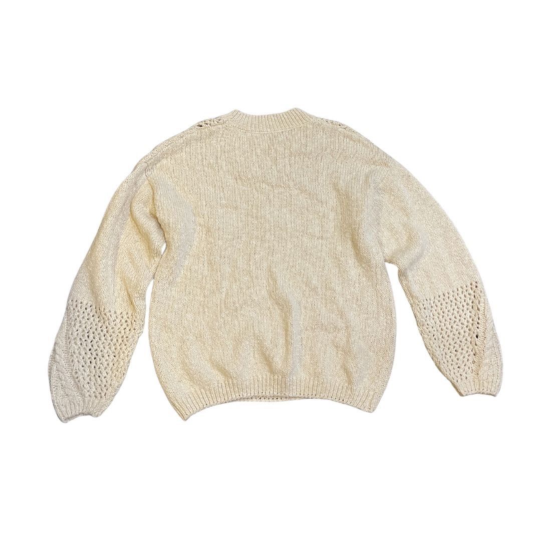 Miss Me Open Weave Cable Knit Crewneck Sweater Preppy Fisherman Size M / US 6-8 / IT 42-44 - 2 Thumbnail