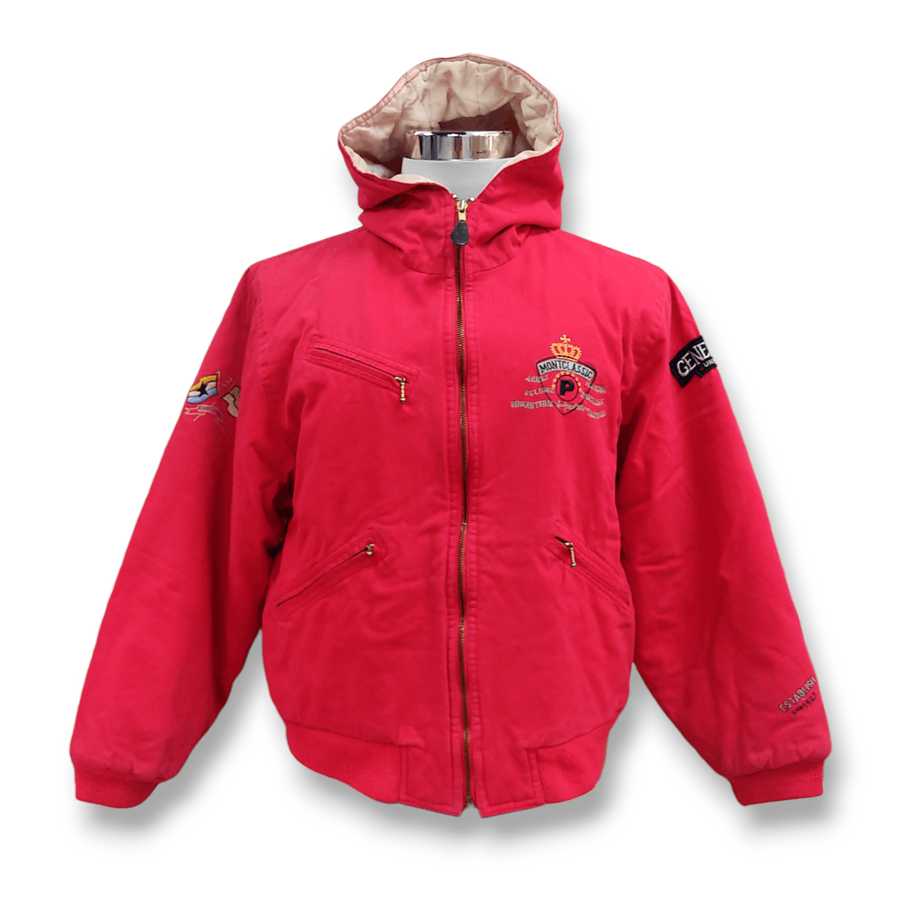 image of Gear For Sports x Godspeed Vintage Godspeed Mont Classic Red Hooded Bomber Jacket (Size Large)