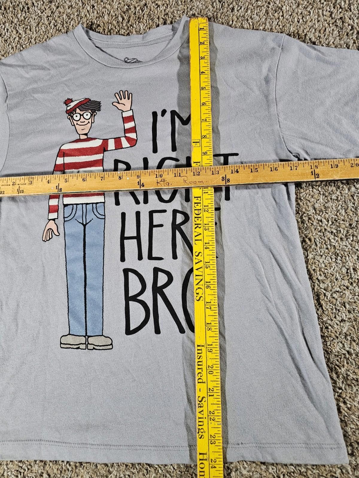 Mad Engine Where's Waldo I'm Right Here Bro NWT Medium Tshirt Size US M / EU 48-50 / 2 - 5 Thumbnail