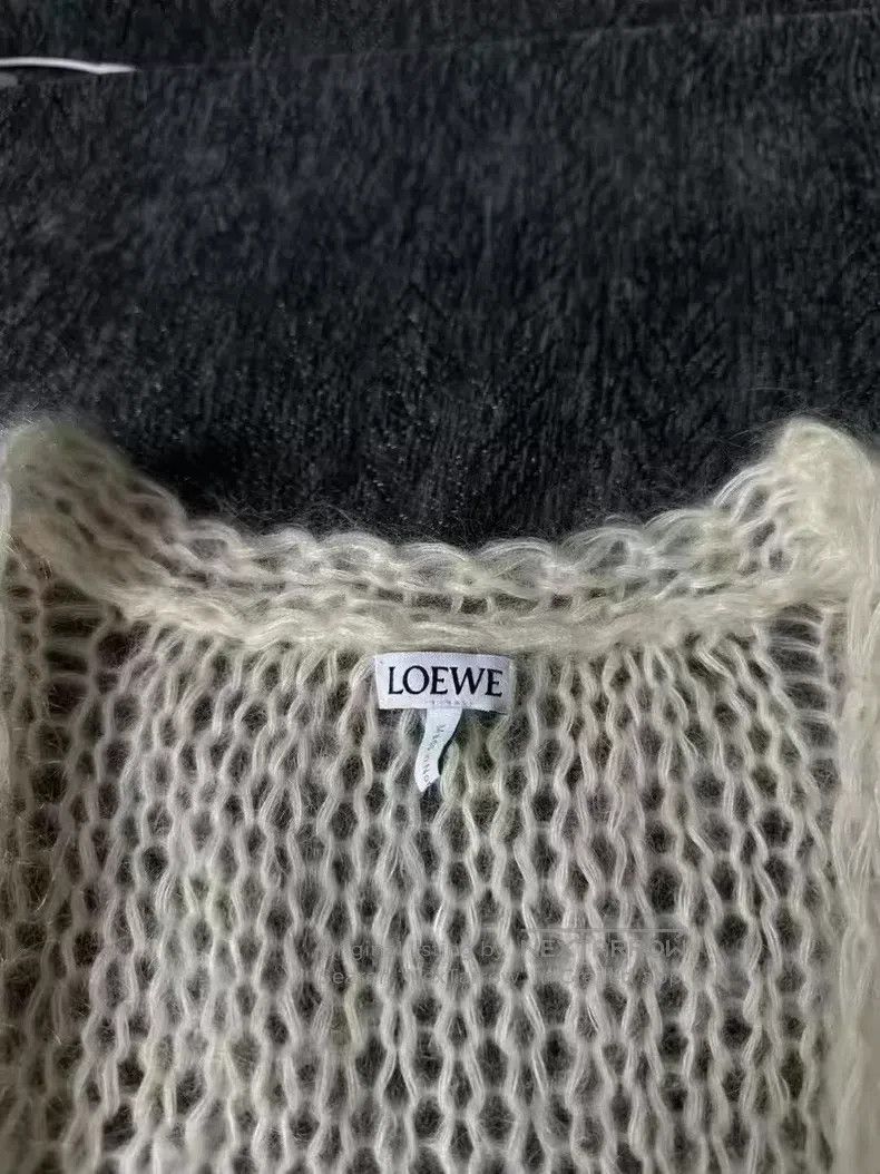 Loewe Loewe Cream White Mohair Cardigan Size S / US 4 / IT 40 - 3 Thumbnail