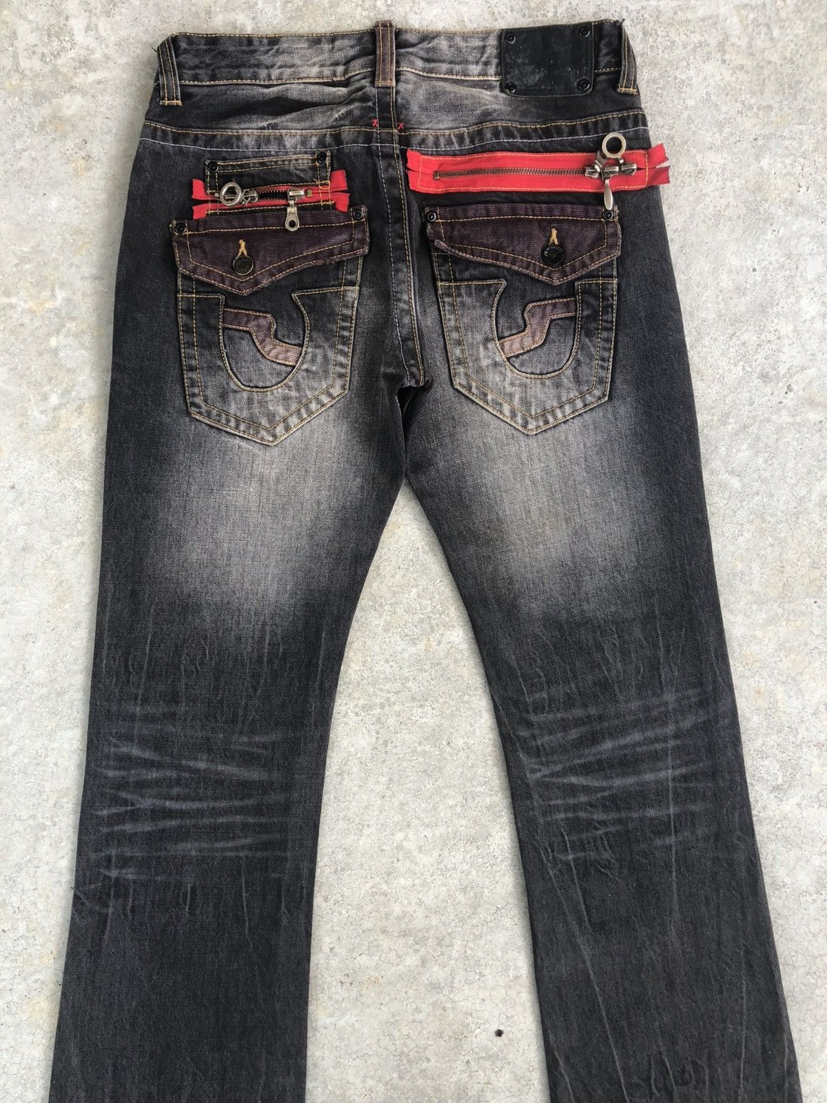 semanticdesign Japanese Semantic Design Flared Jeans Distressed Punk Style Size US 30 / EU 46 - 8 Thumbnail