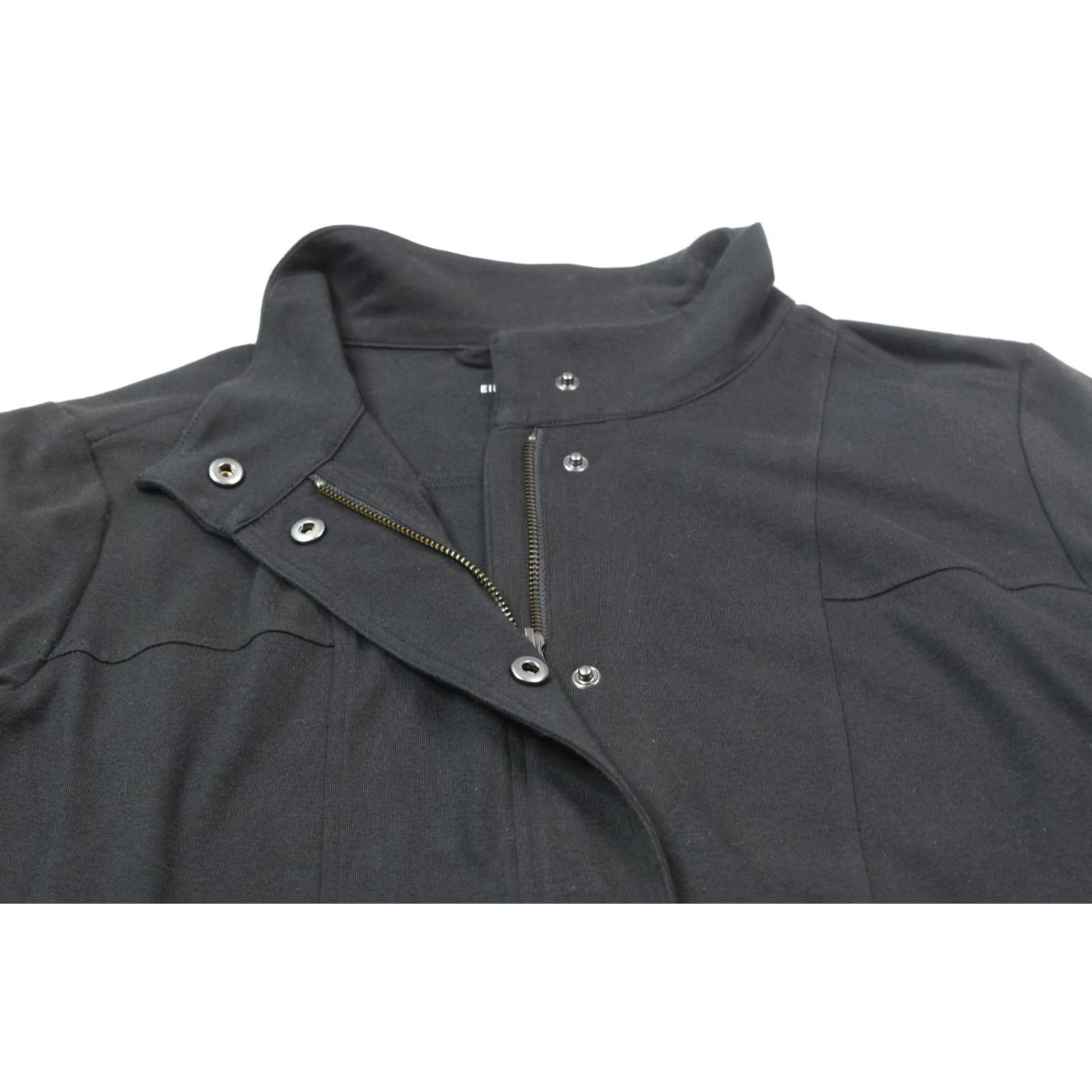 Eileen Fisher Eileen Fisher Jacket Womens Medium Black Long Sleeve Full Zip Snap Cotton Size M / US 6-8 / IT 42-44 - 3 Thumbnail
