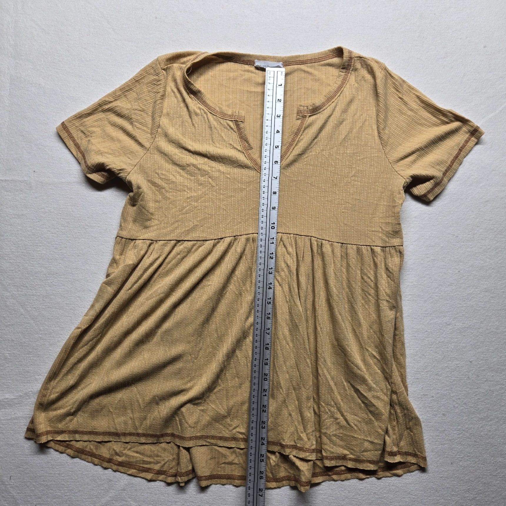 Vintage VINTAGE Stripe Women's T-Shirt Casual M Brown Love 90s Basic Short Sleeve Size M / US 6-8 / IT 42-44 - 5 Thumbnail