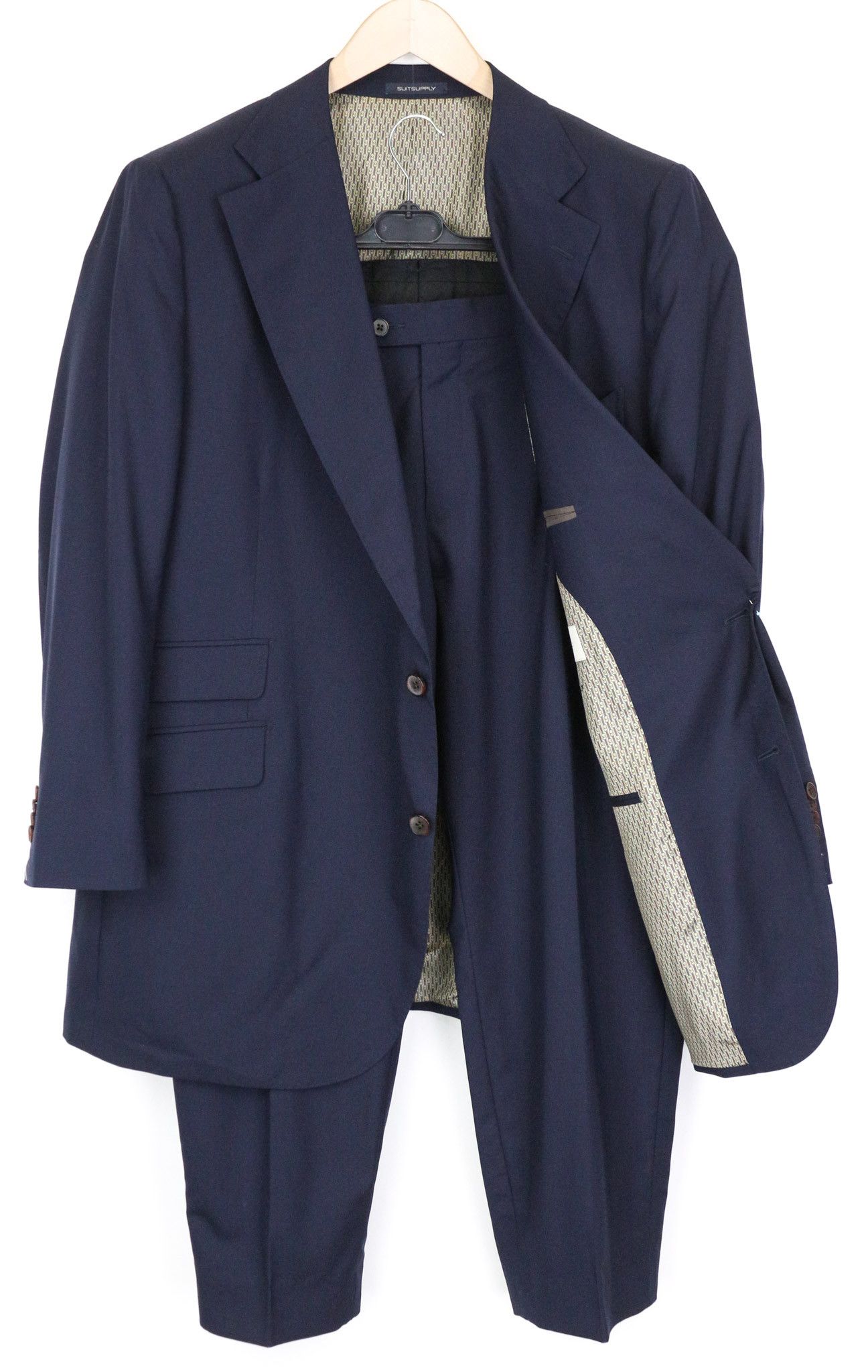 Suitsupply LA SPALLA UK56S Navy Blue Wool 2 Piece Suit 78884 Size 54R - 1 Thumbnail