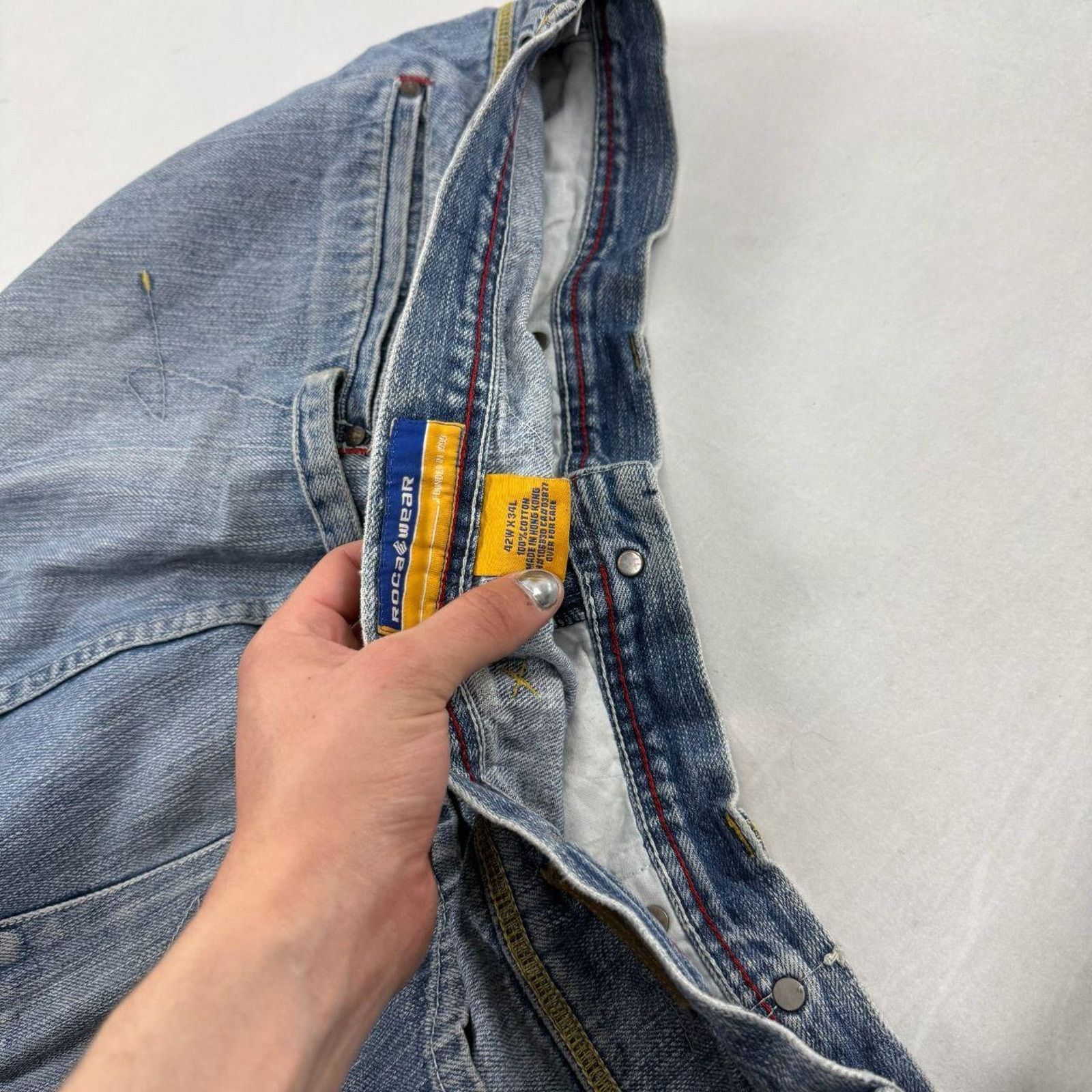 JNCO × Rocawear × Vintage Vintage y2k rocawear faded stonewash baggy wide leg jeans Size US 38 / EU 54 - 6 Thumbnail