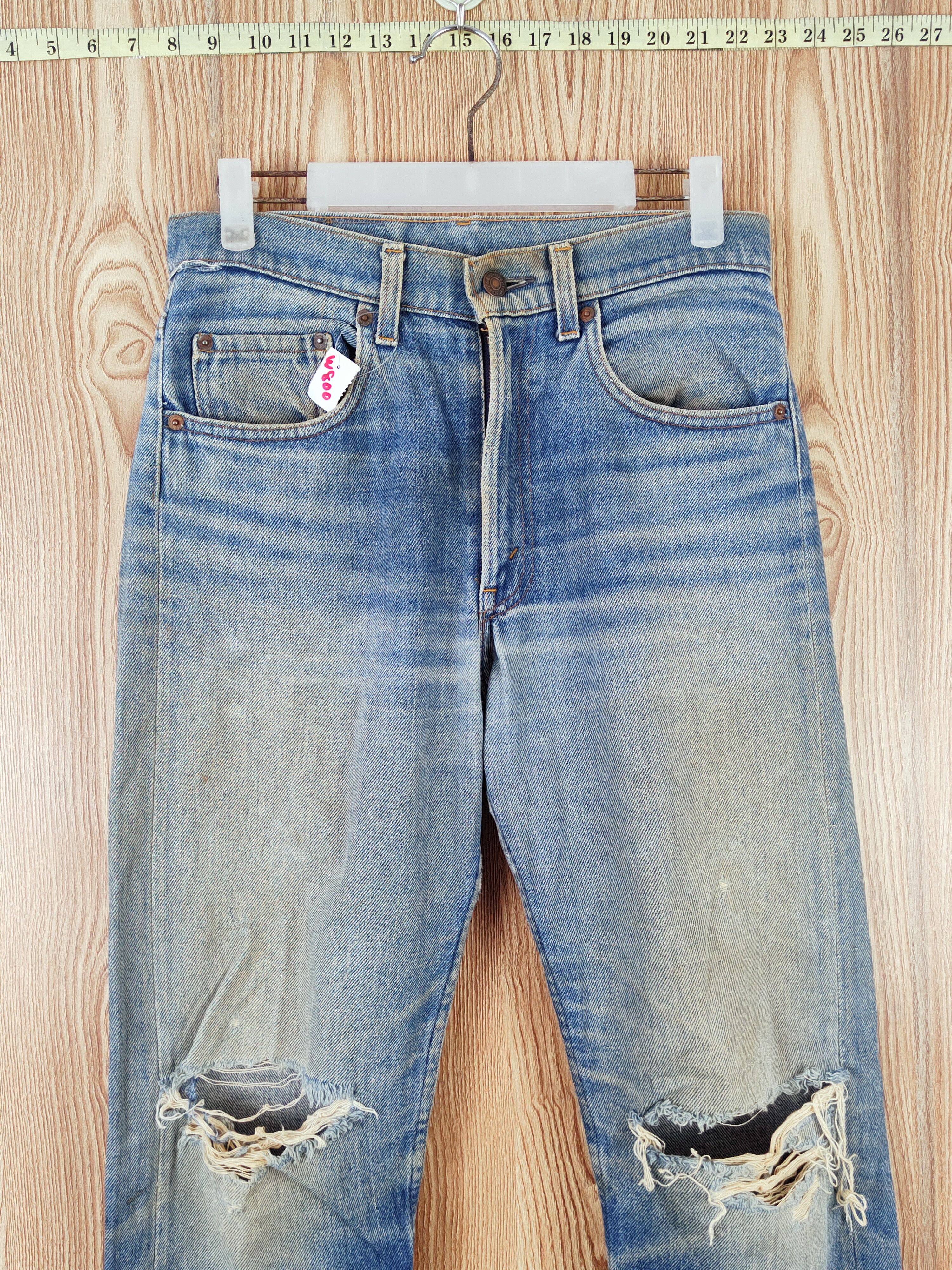 Levi's 505 Levi's Blue Distressed Ripped denim Jeans #W800 Size US 29 - 2 Thumbnail
