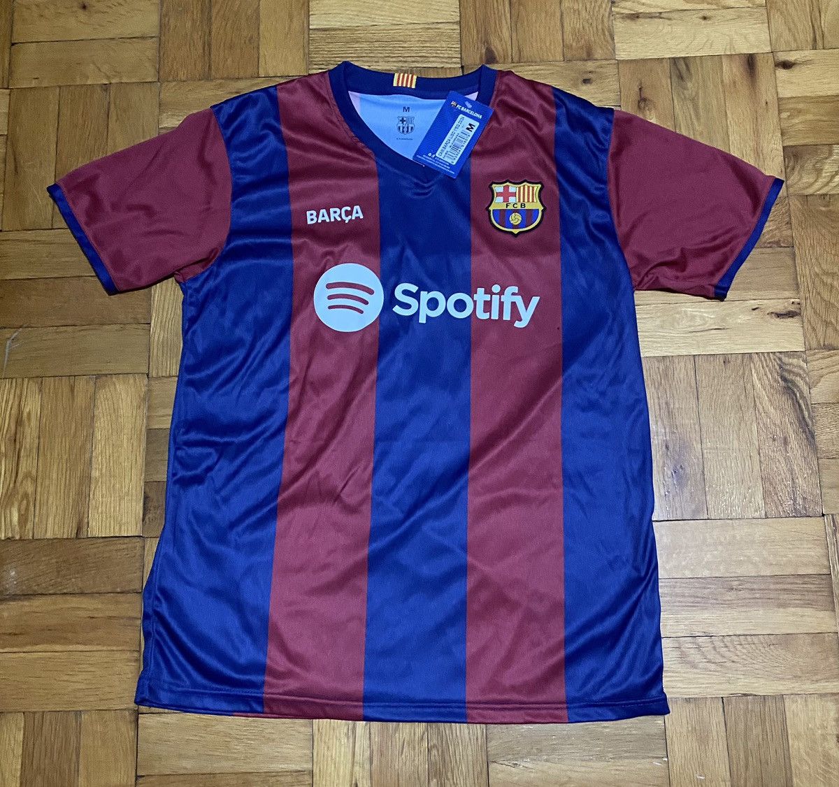 image of F C Barcelona Messi 10 Barcelona Home Jersey 23-24 in Red, Men's (Size Medium)