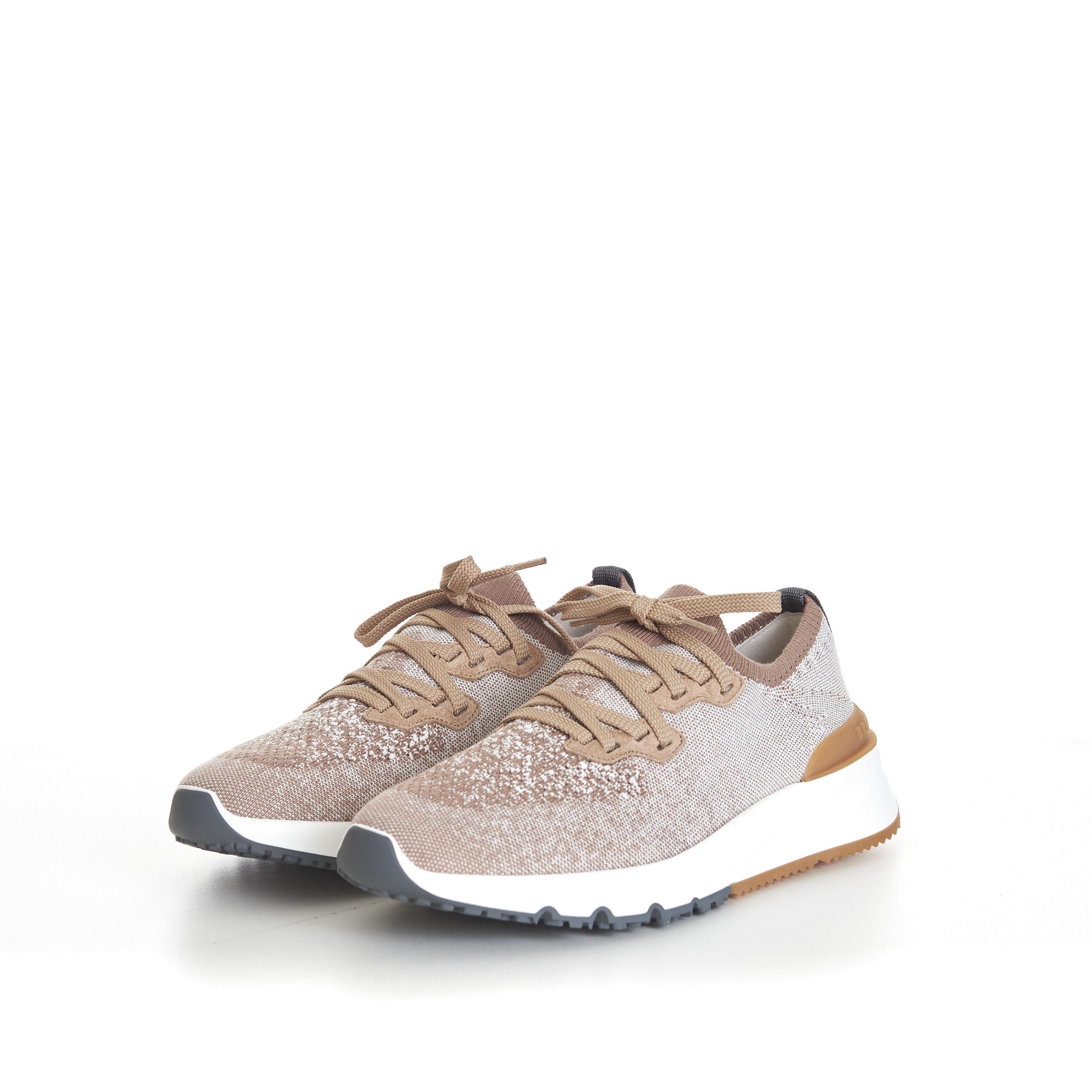 Brunello Cucinelli Beige Low Top Cotton Chiné Knit Runners Size US 13 / EU 46 - 3 Thumbnail