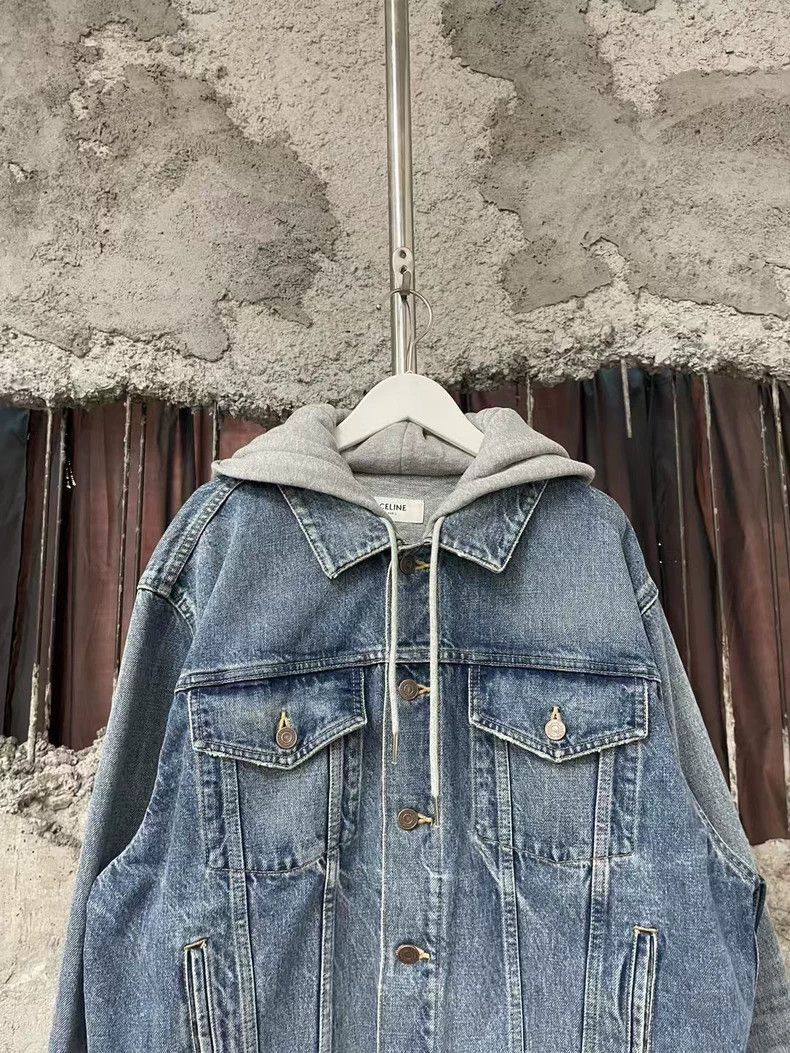 Celine Celine Hooded Logo Denim Jacket Size US L / EU 52-54 / 3 - 3 Thumbnail