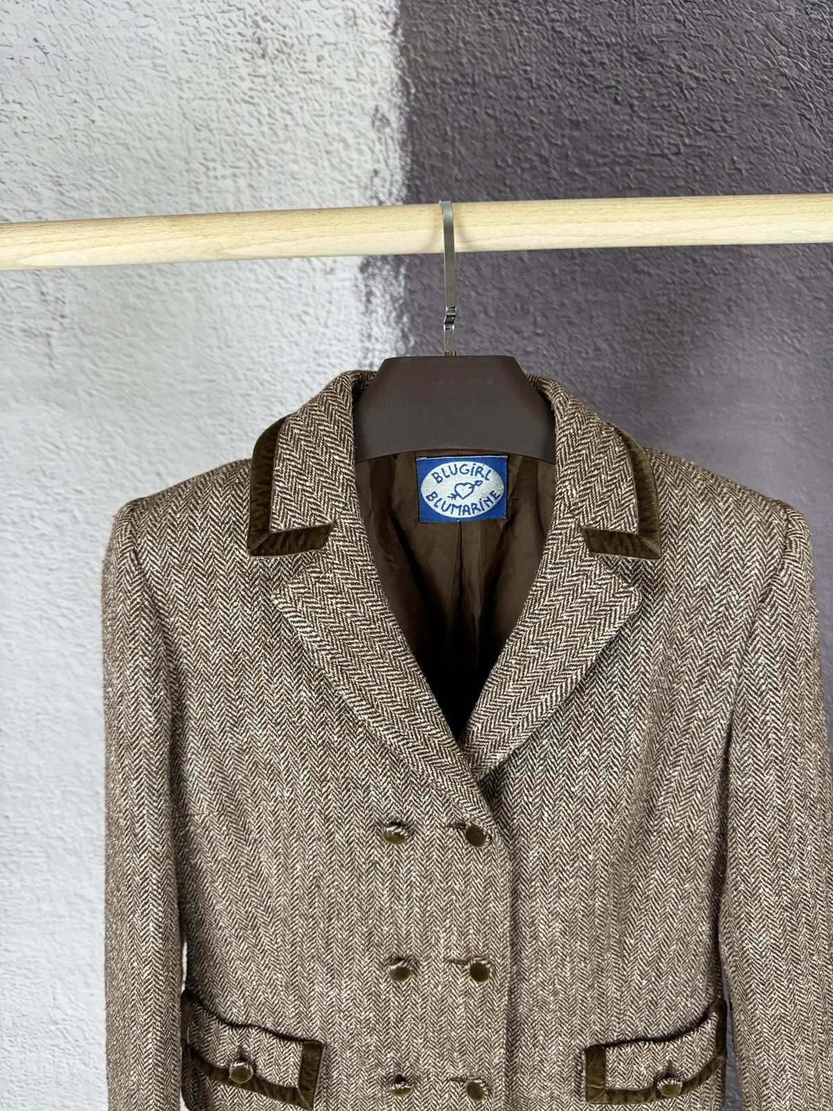 Blumarine Blugirl Blumarine herringbone tweed double-breasted blazer Size M / US 6-8 / IT 42-44 - 7 Thumbnail