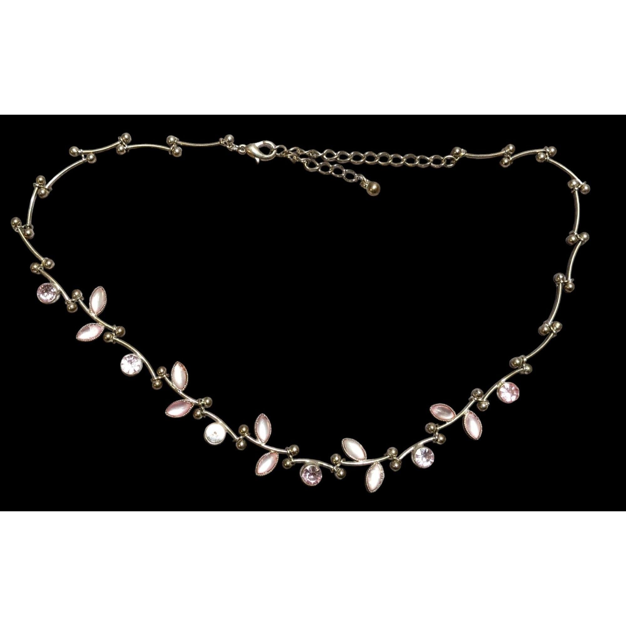 Other Pink Floral Rhinestone Gemmed Princess Necklace Size ONE SIZE - 2 Thumbnail