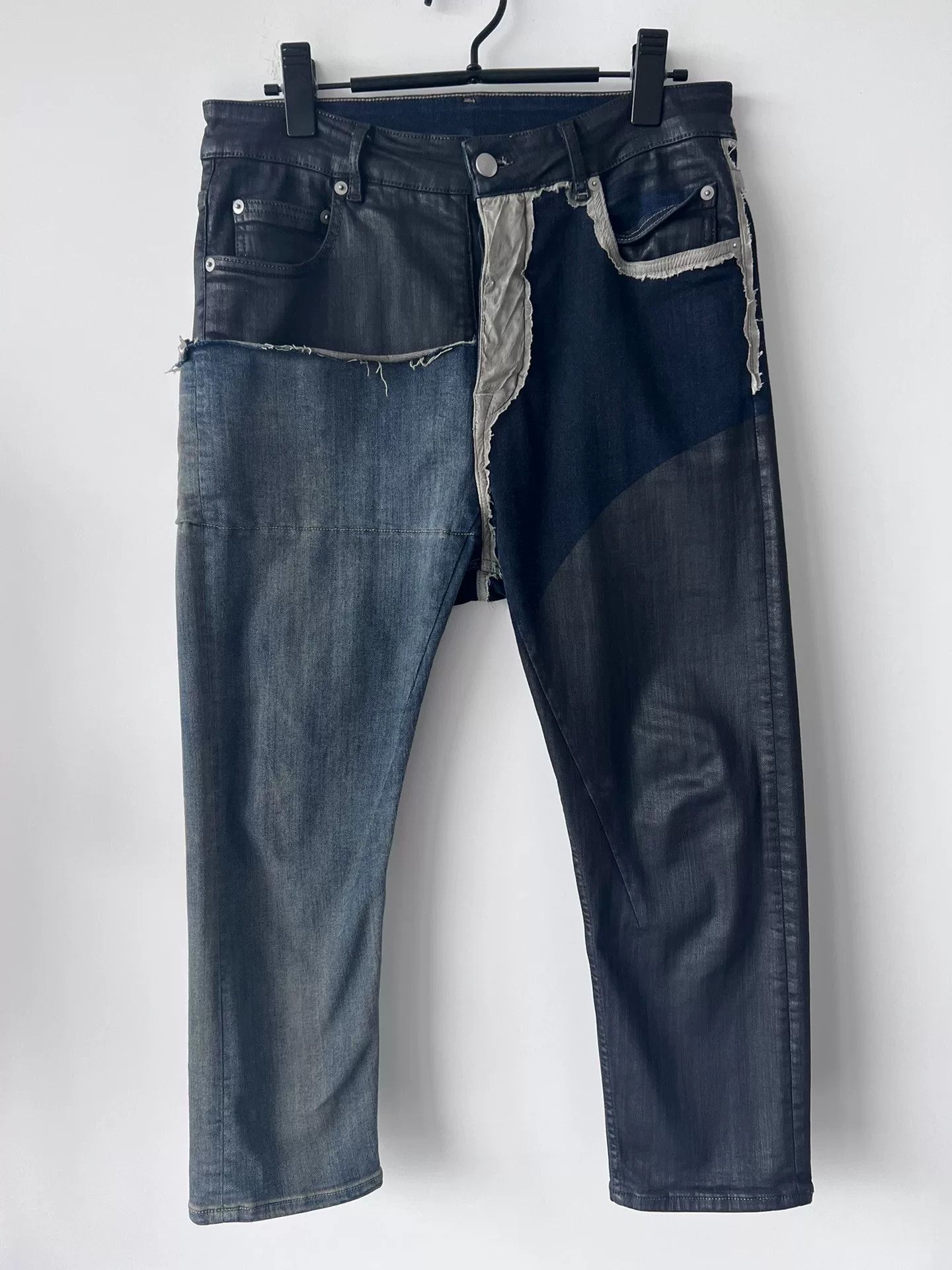 Rick Owens rick owens patchwork denim cropped pants Size US 31 - 1 Thumbnail
